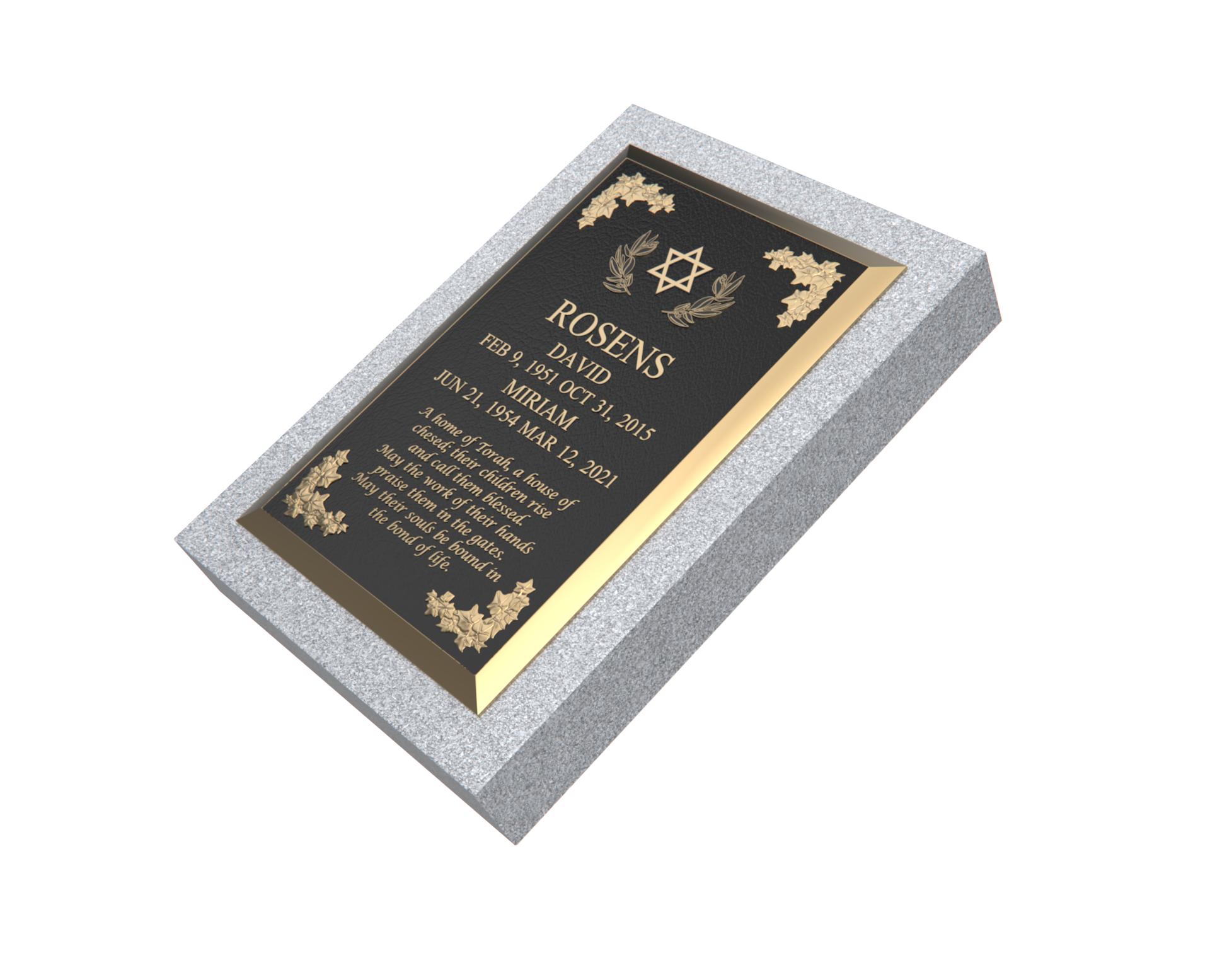 Premium Bronze Plaque 24"x 16" with Granite Base