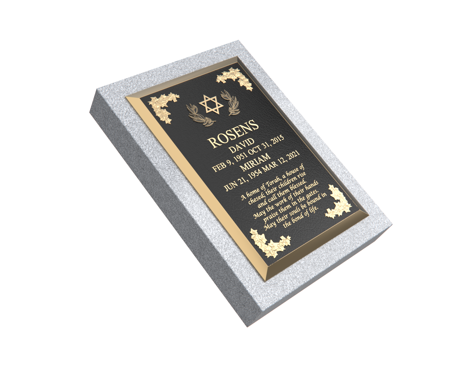 Premium Bronze Plaque 24"x 16" with Granite Base