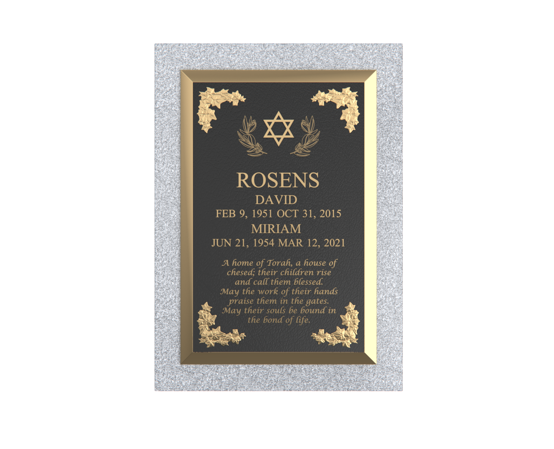 Premium Bronze Plaque 24"x 16" with Granite Base