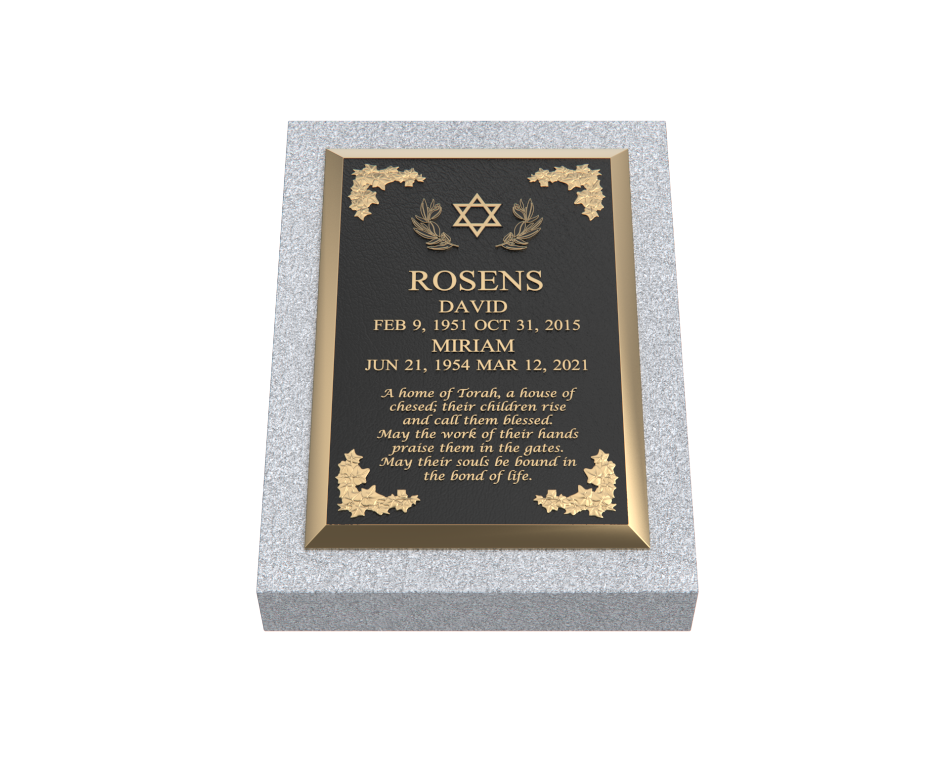 Premium Bronze Plaque 24"x 16" with Granite Base