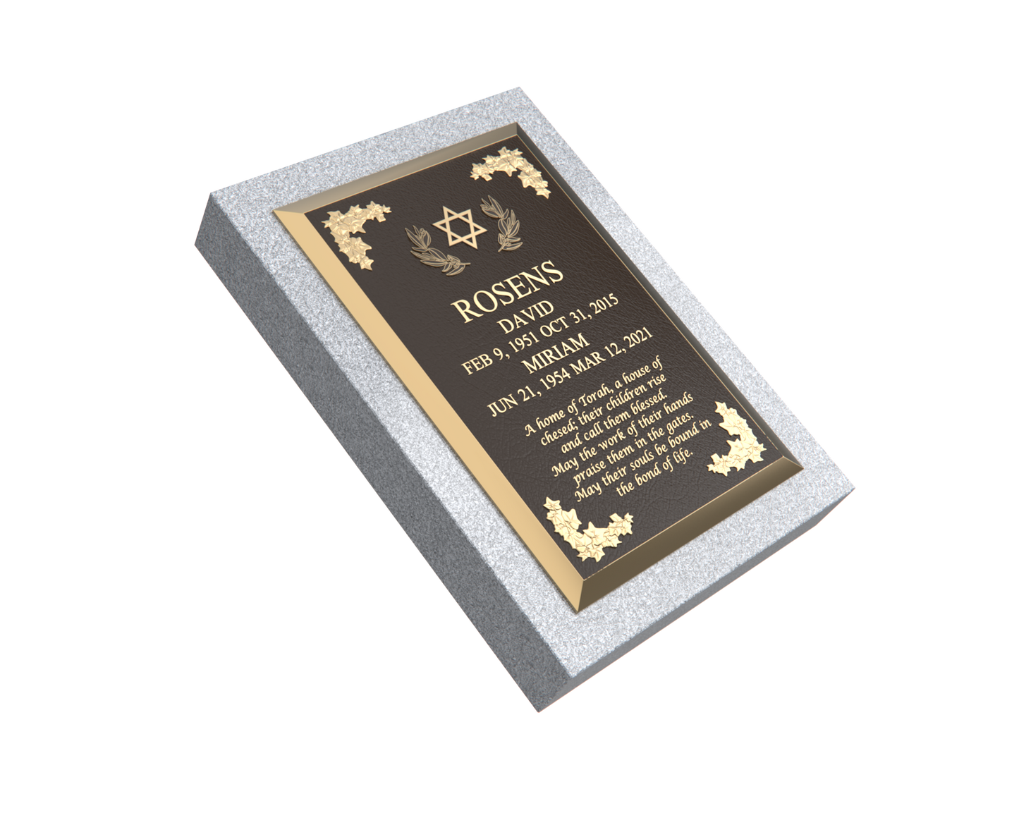 Premium Bronze Plaque 24"x 16" with Granite Base