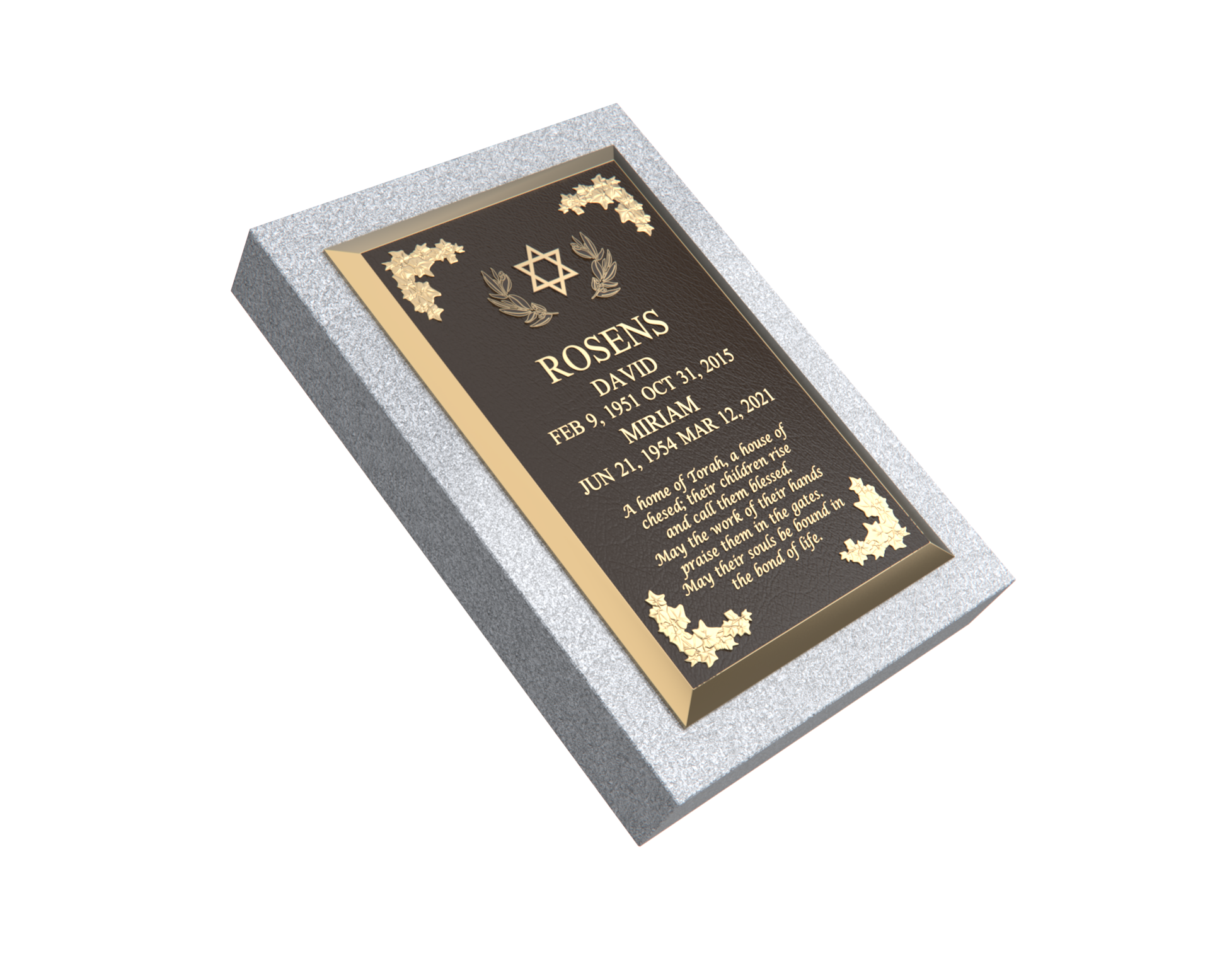 Premium Bronze Plaque 24"x 16" with Granite Base