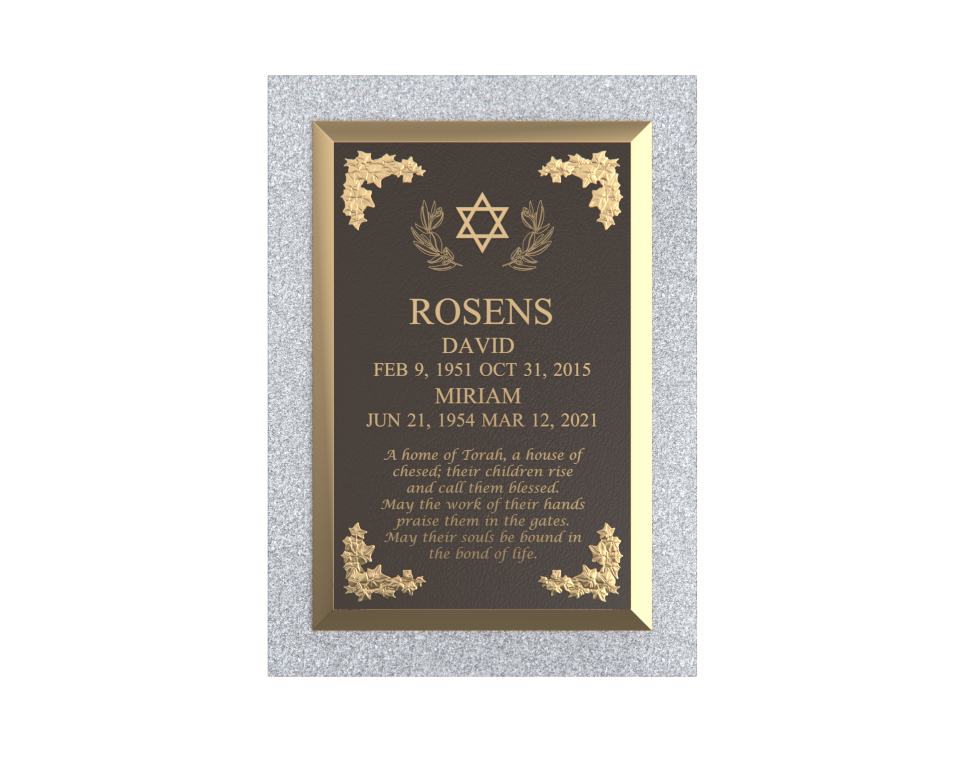 Premium Bronze Plaque 24"x 16" with Granite Base
