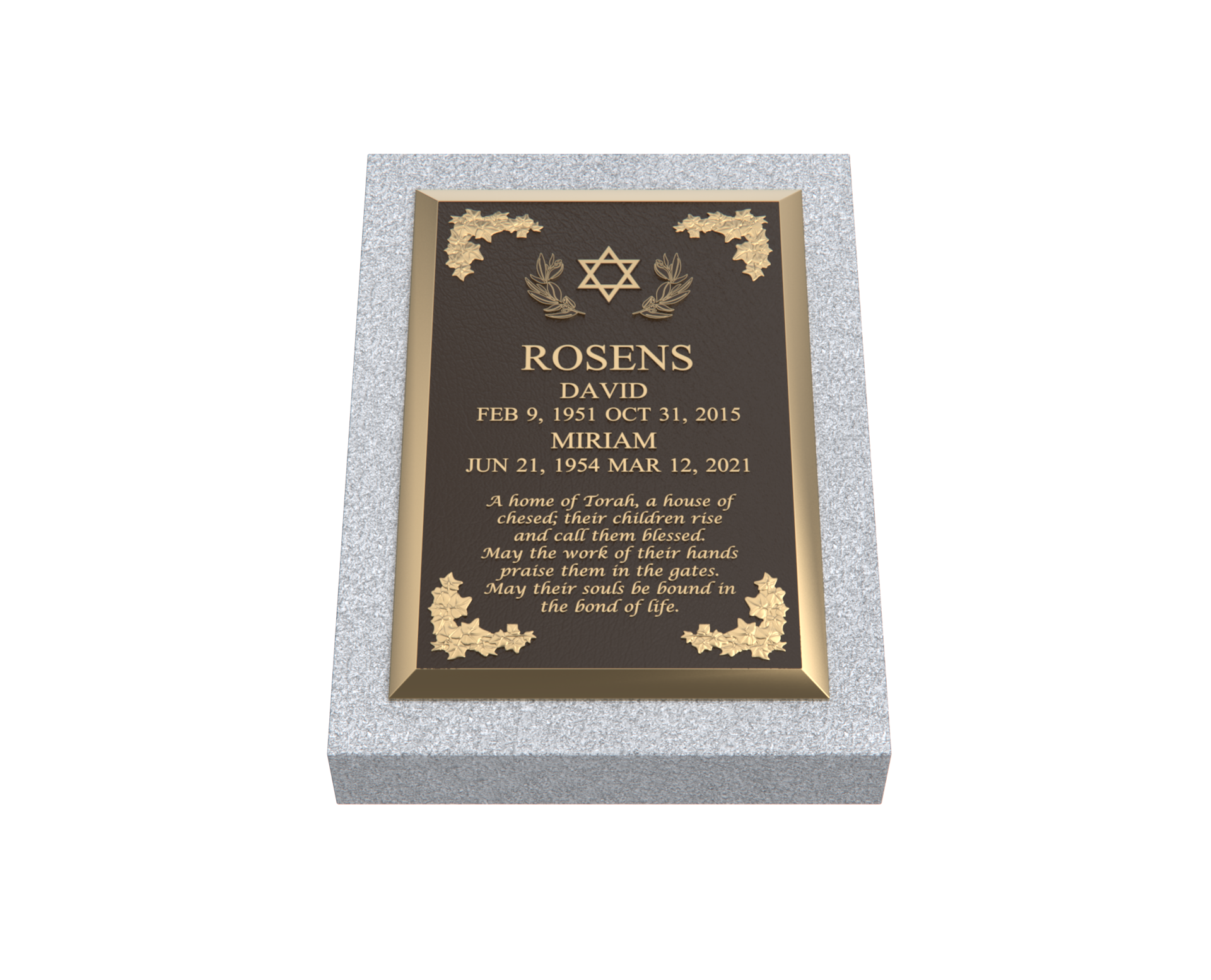 Premium Bronze Plaque 24"x 16" with Granite Base