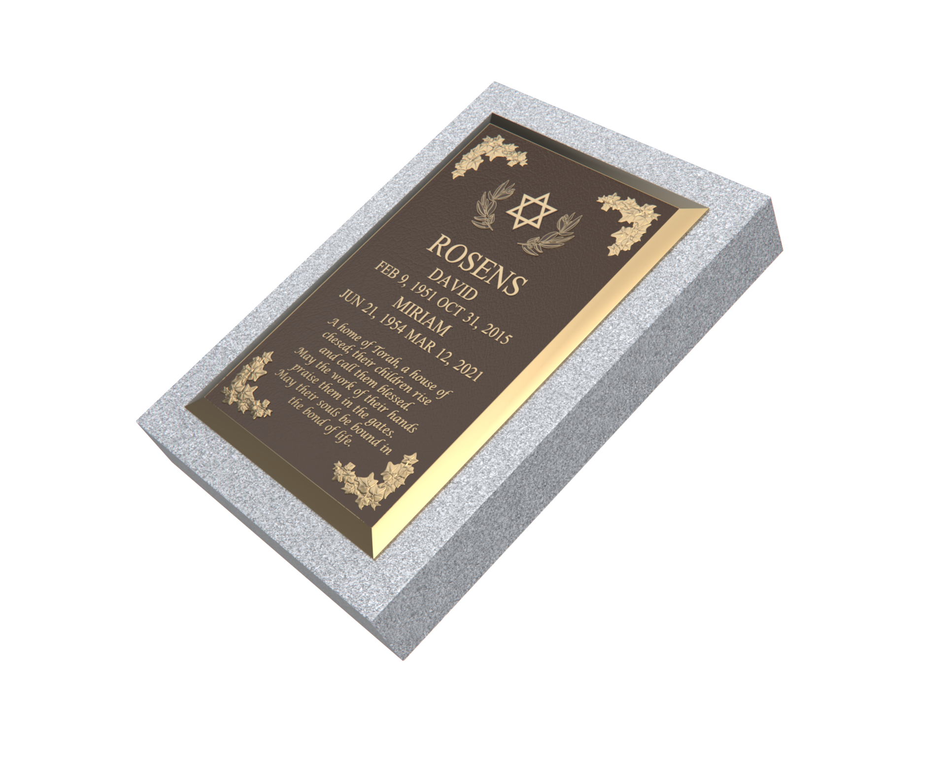 Premium Bronze Plaque 24"x 16" with Granite Base