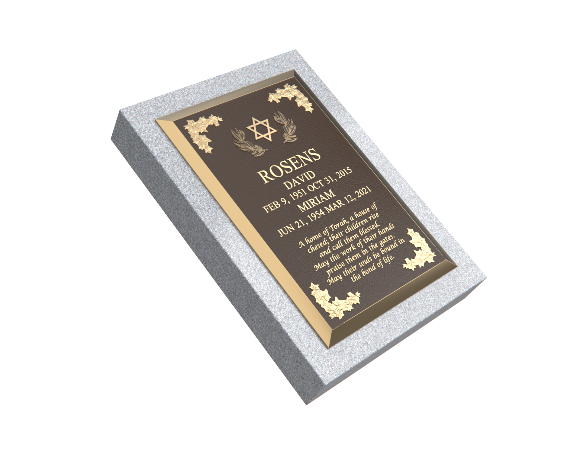 Premium Bronze Plaque 24"x 16" with Granite Base