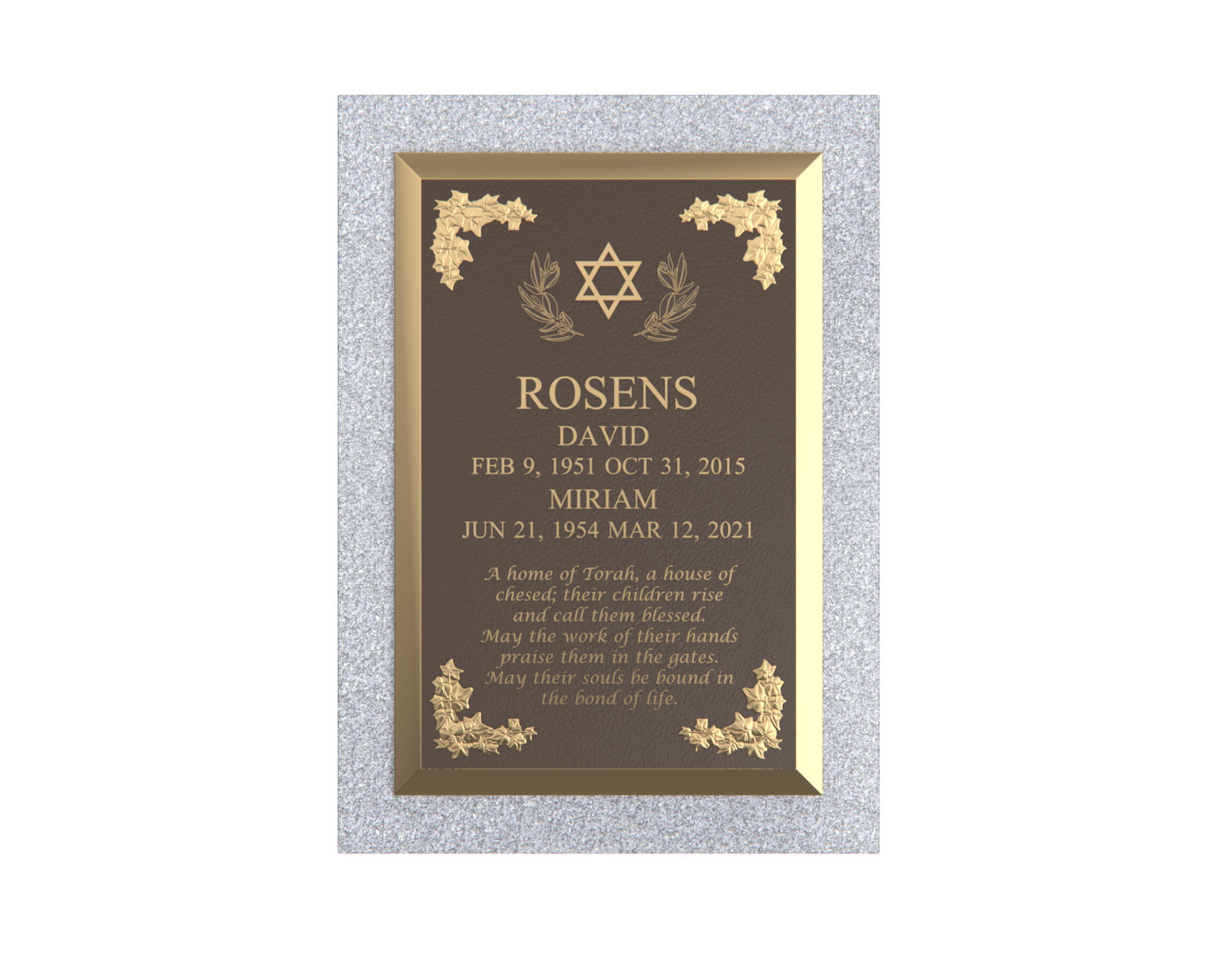 Premium Bronze Plaque 24"x 16" with Granite Base