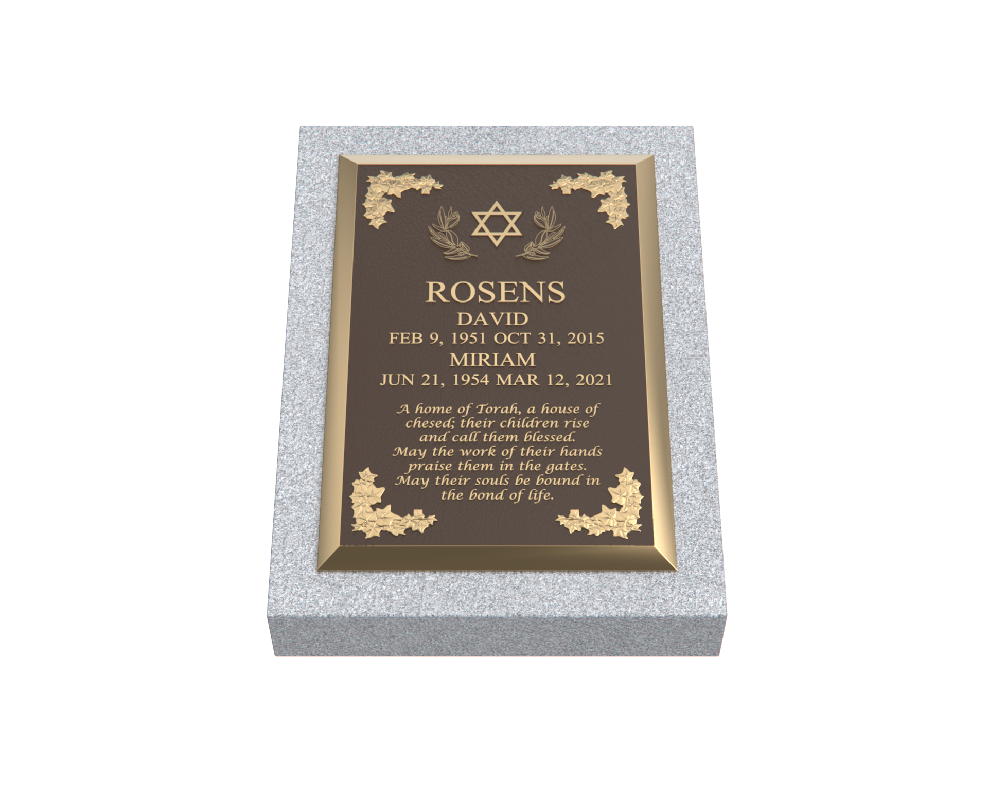 Premium Bronze Plaque 24"x 16" with Granite Base