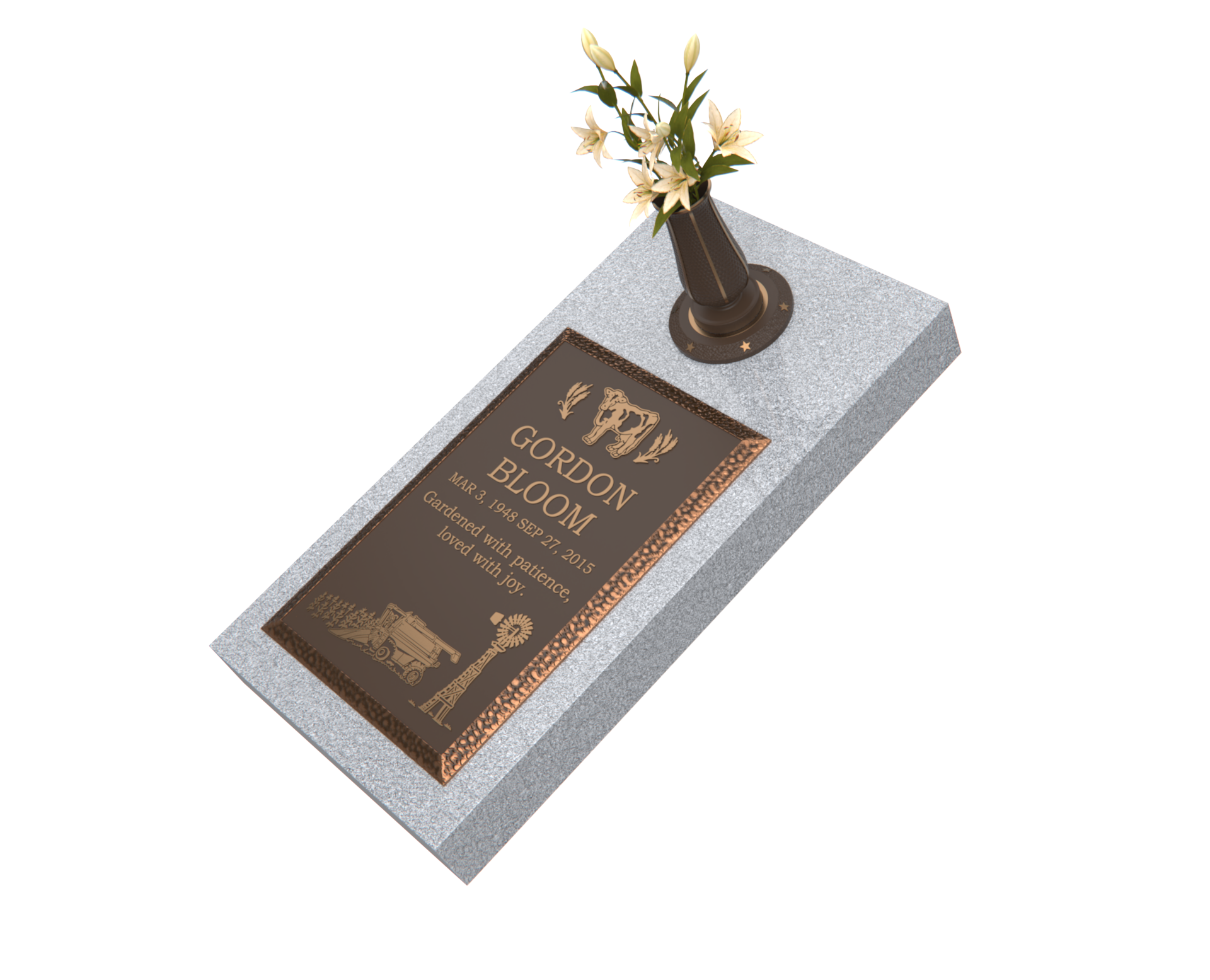 Premium Bronze Bevel Plaque 16"x 24" with Granite Base