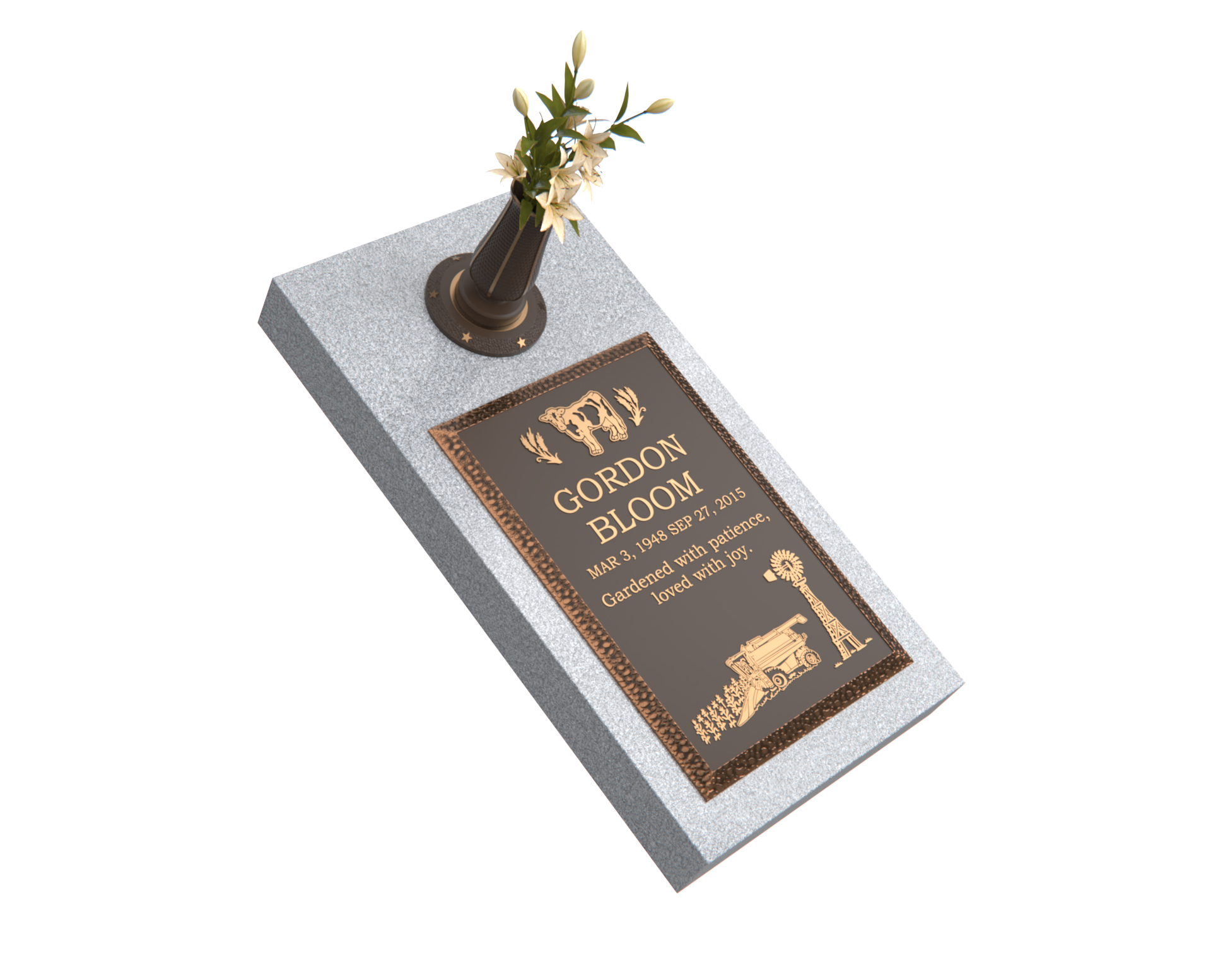 Premium Bronze Bevel Plaque 16"x 24" with Granite Base