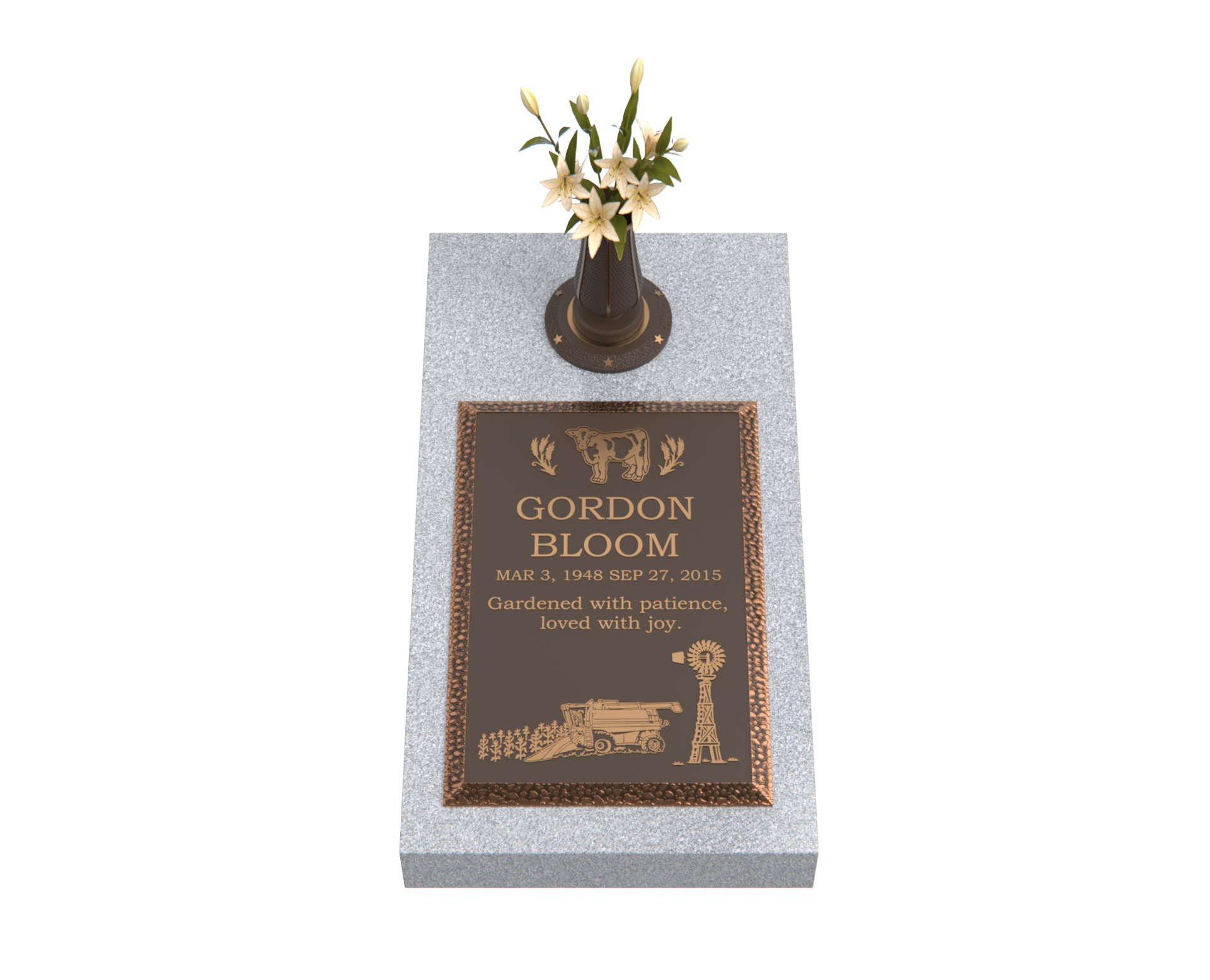 Premium Bronze Bevel Plaque 16"x 24" with Granite Base