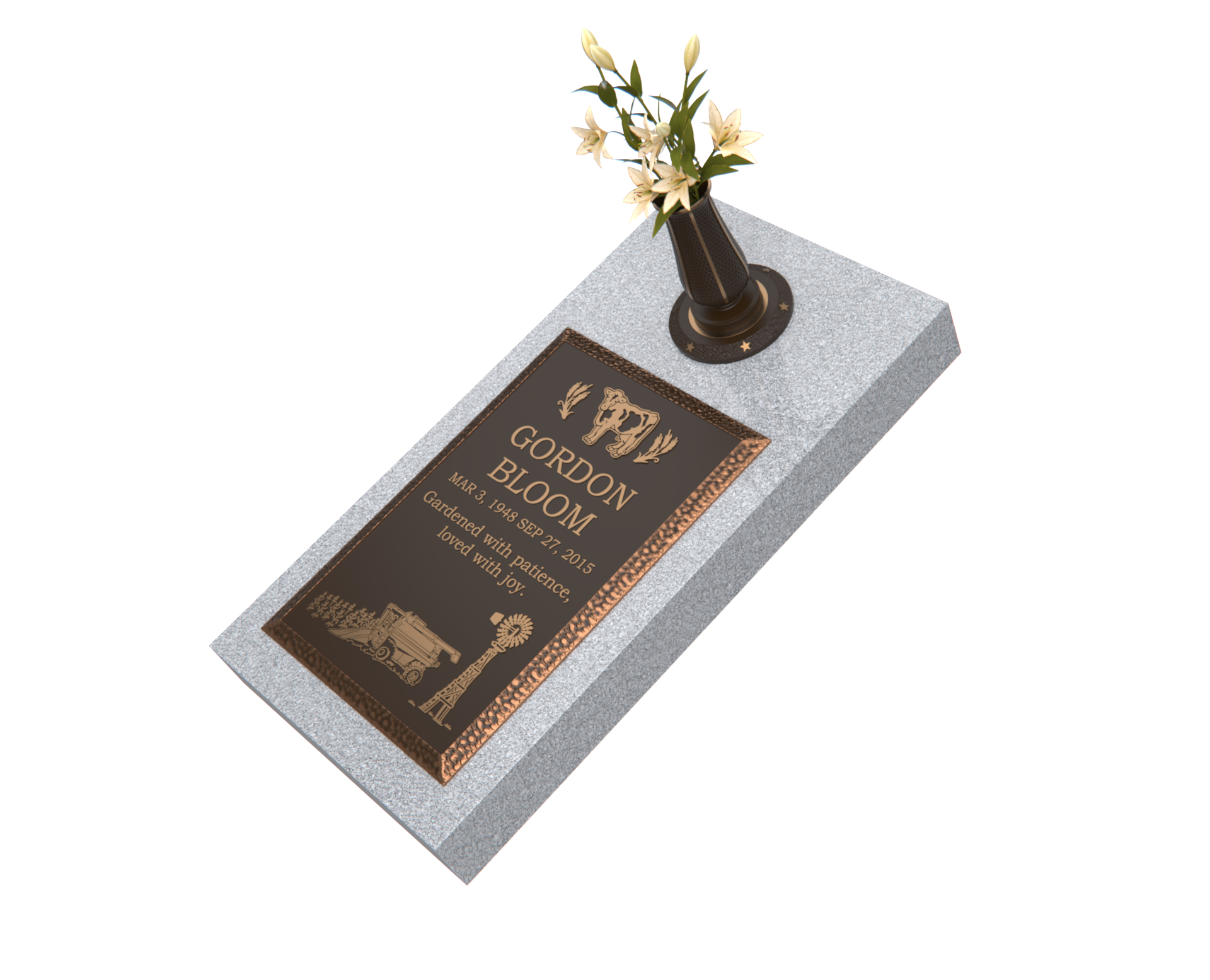 Premium Bronze Bevel Plaque 16"x 24" with Granite Base