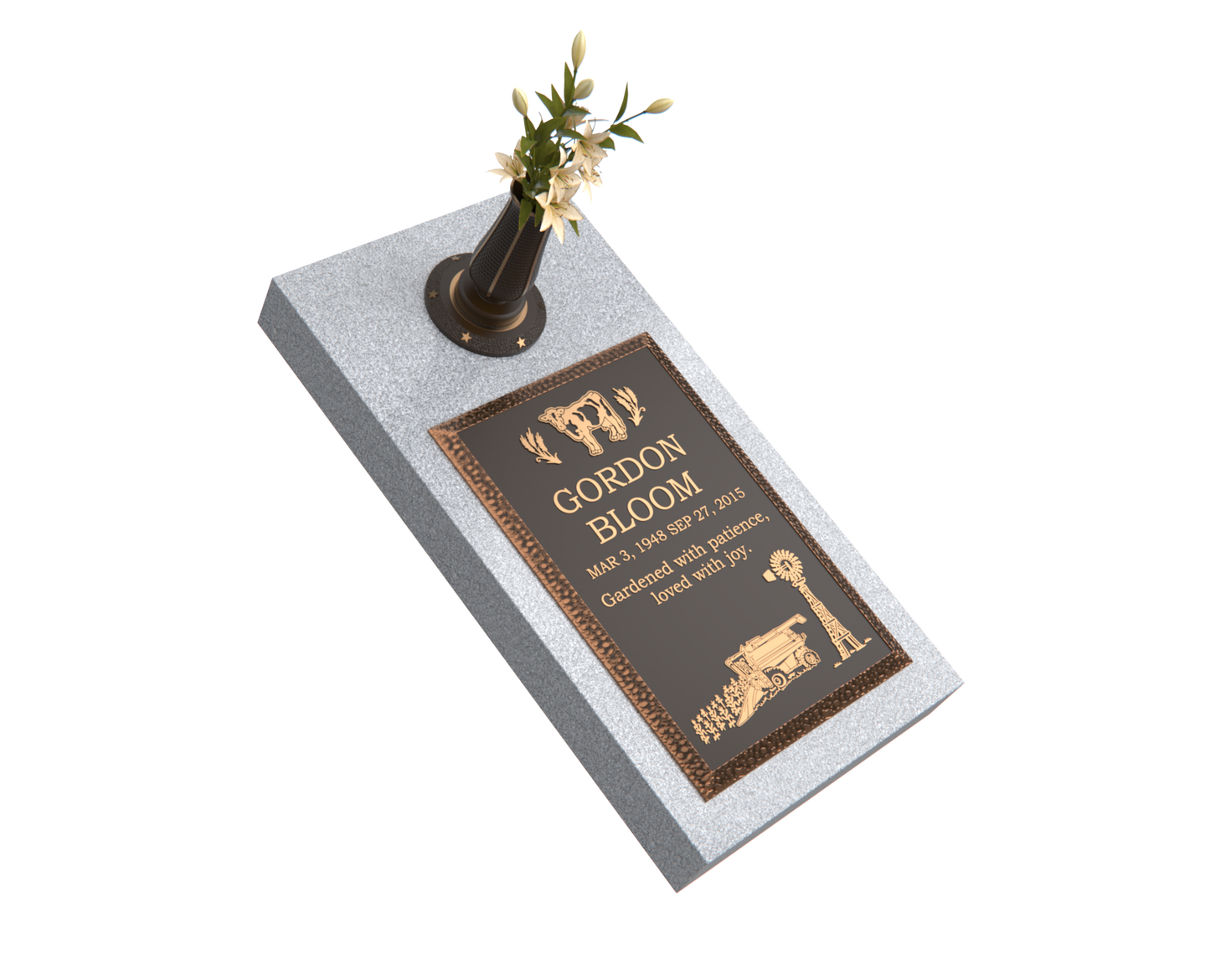 Premium Bronze Bevel Plaque 16"x 24" with Granite Base