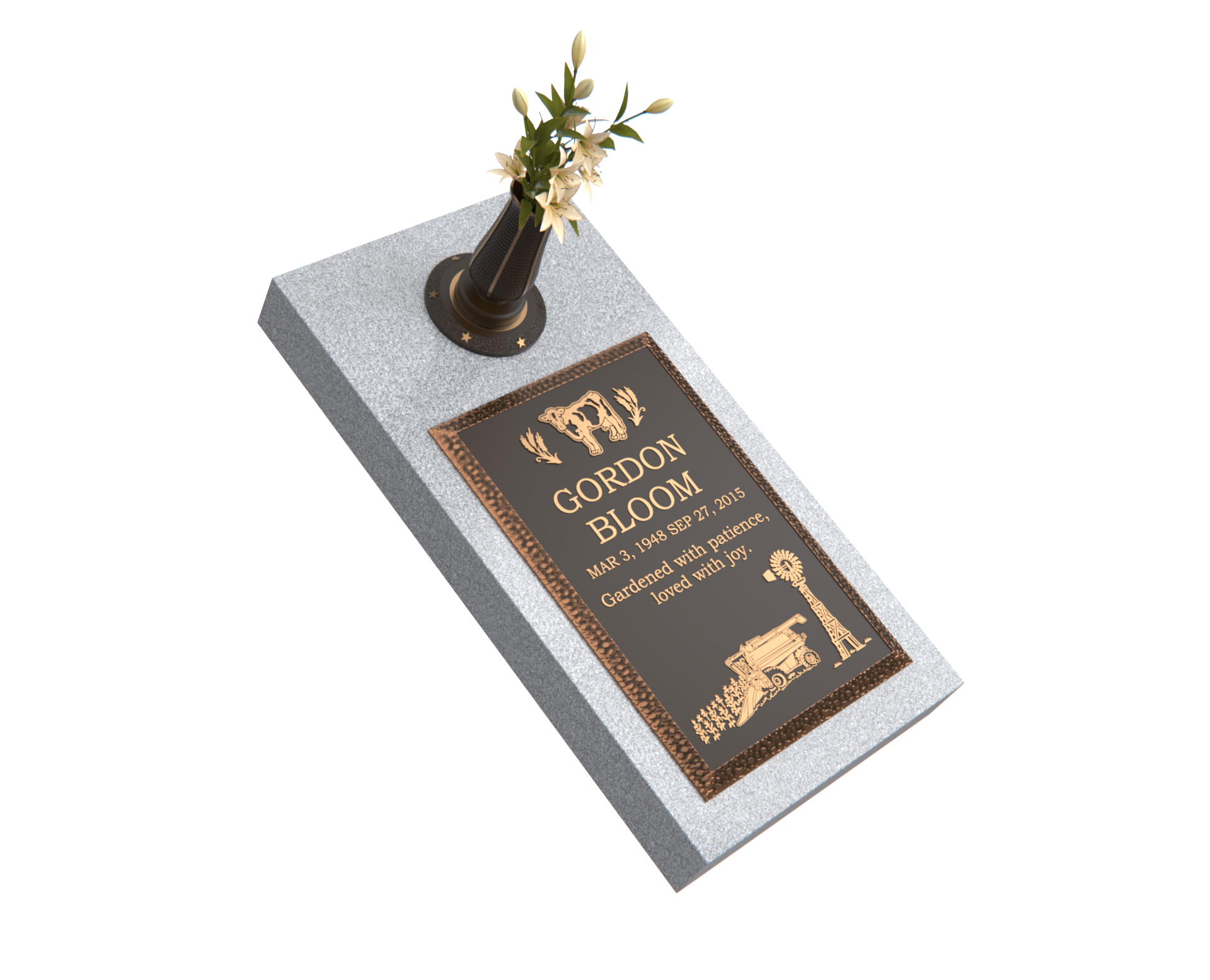 Premium Bronze Bevel Plaque 16"x 24" with Granite Base