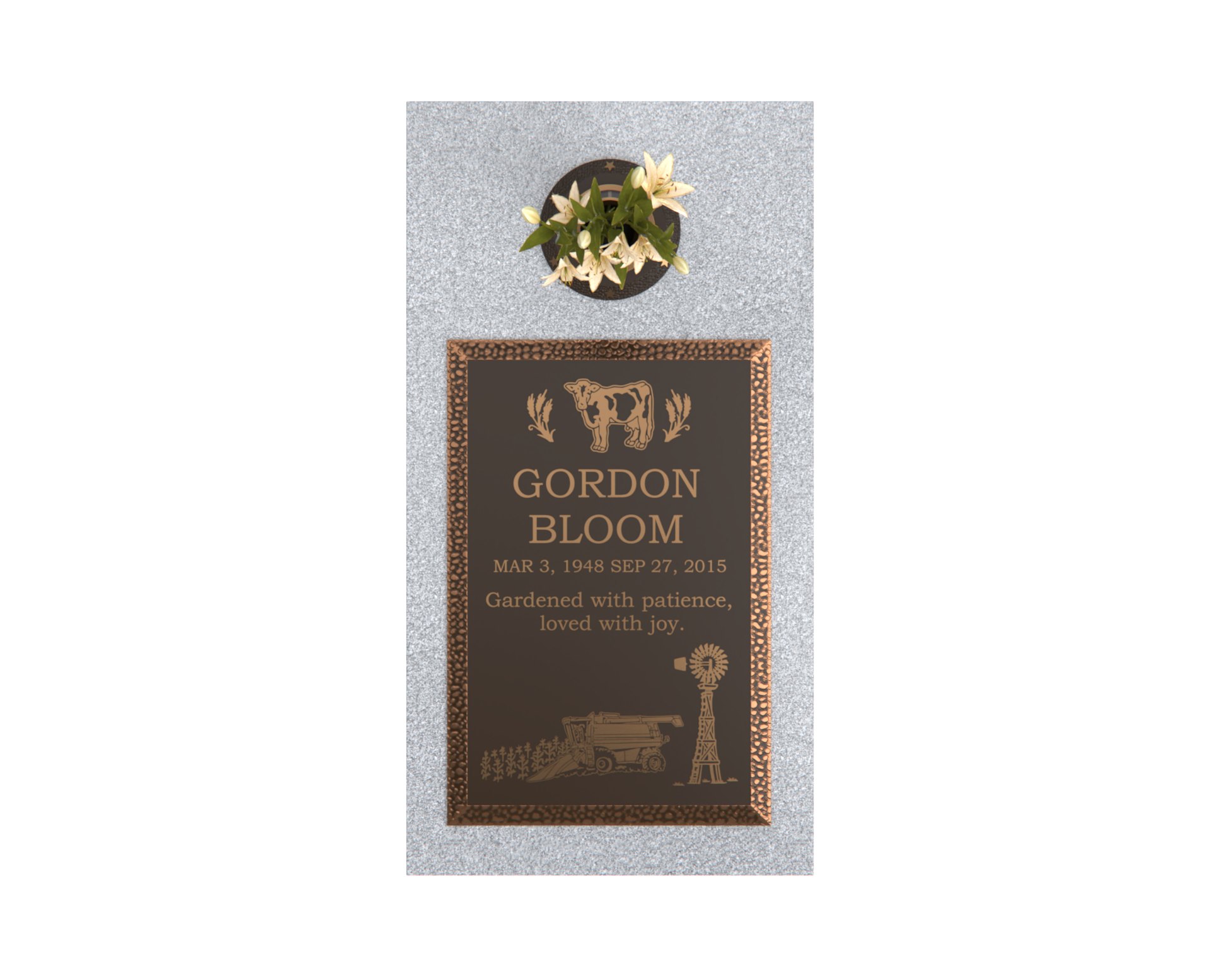 Premium Bronze Bevel Plaque 16"x 24" with Granite Base