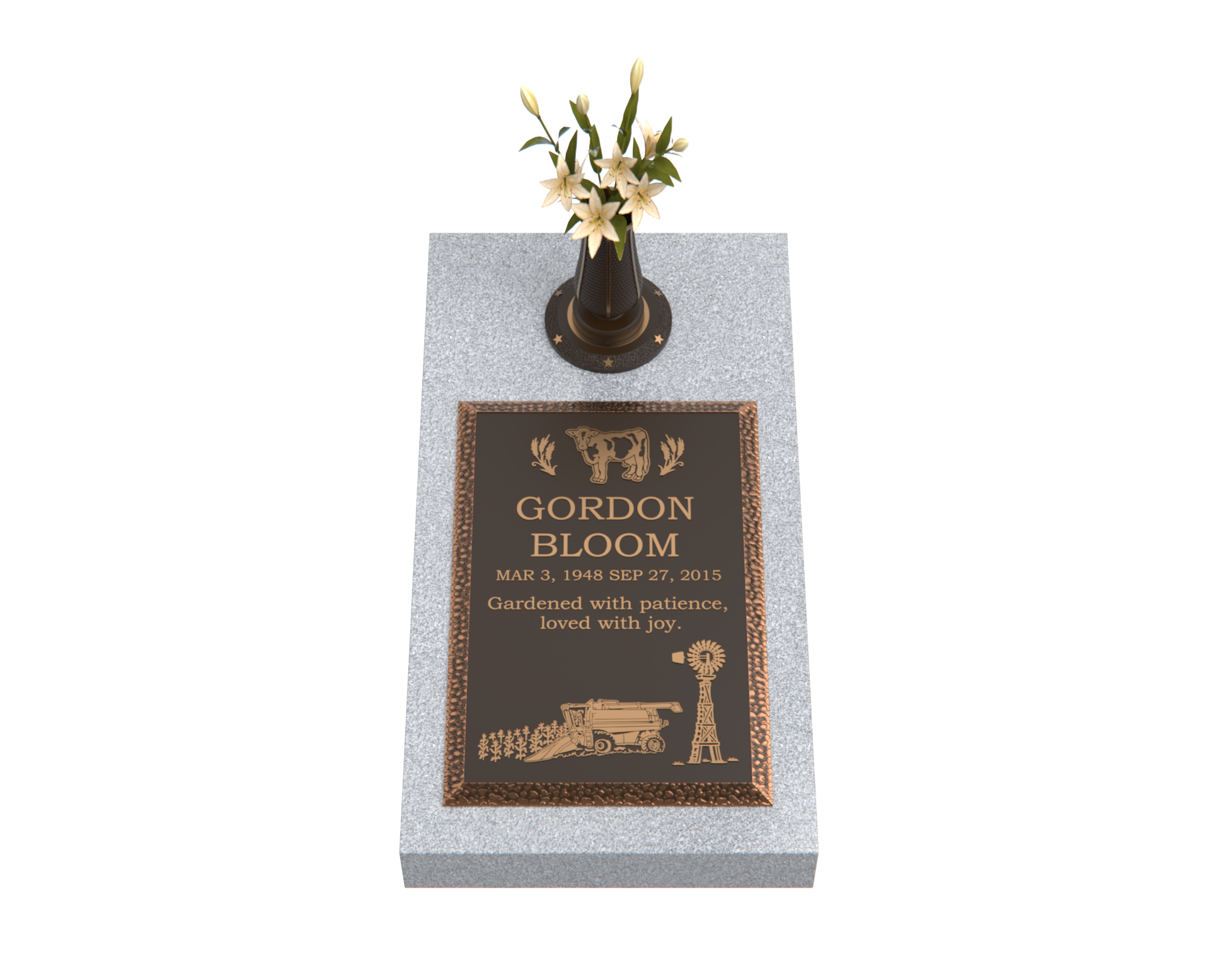 Premium Bronze Bevel Plaque 16"x 24" with Granite Base