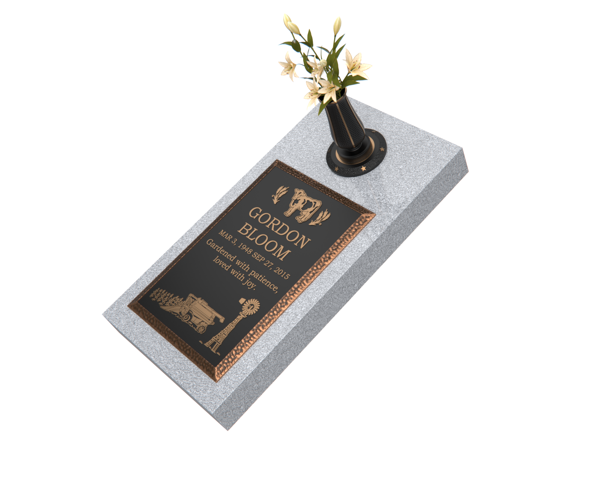 Premium Bronze Bevel Plaque 16"x 24" with Granite Base