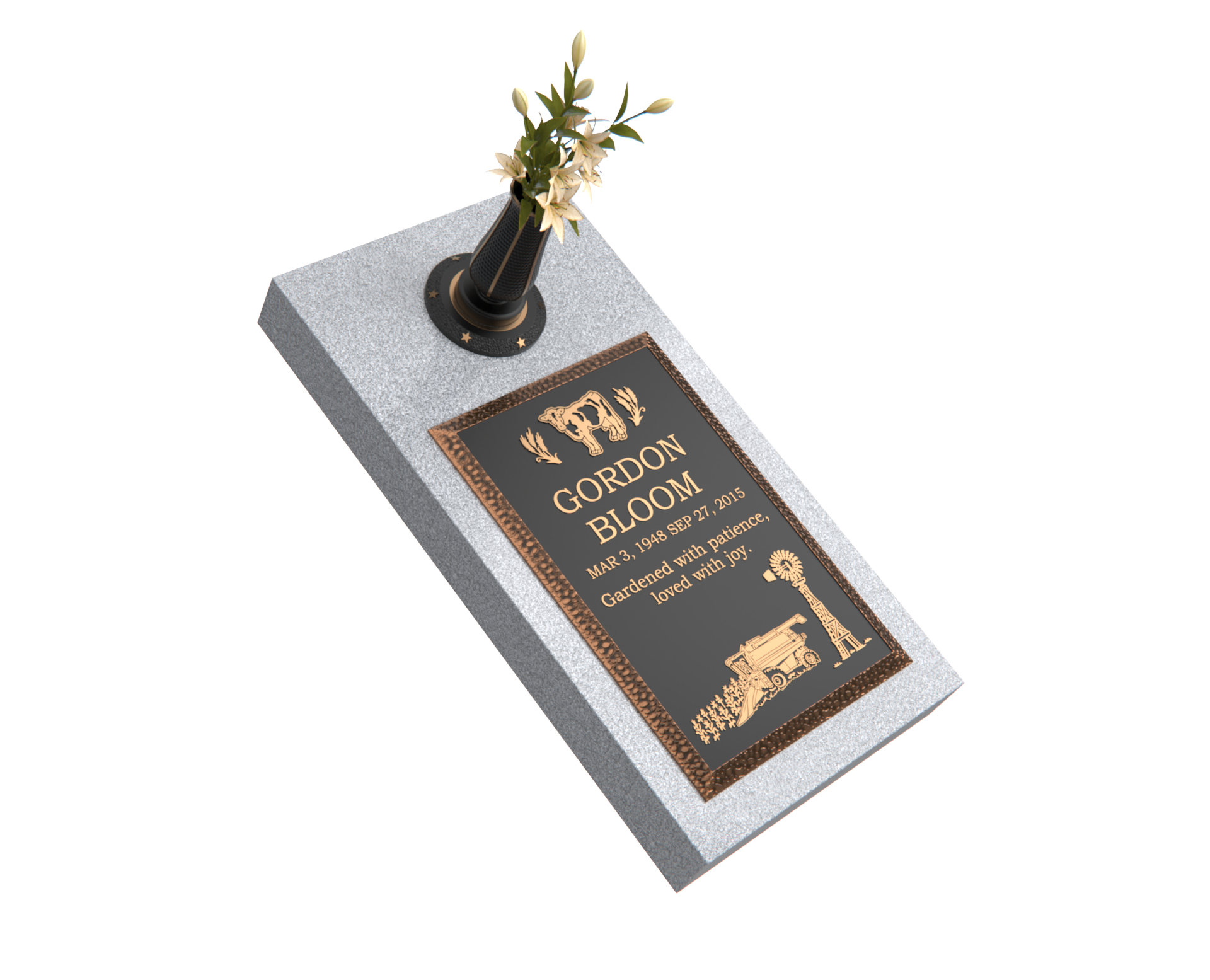 Premium Bronze Bevel Plaque 16"x 24" with Granite Base