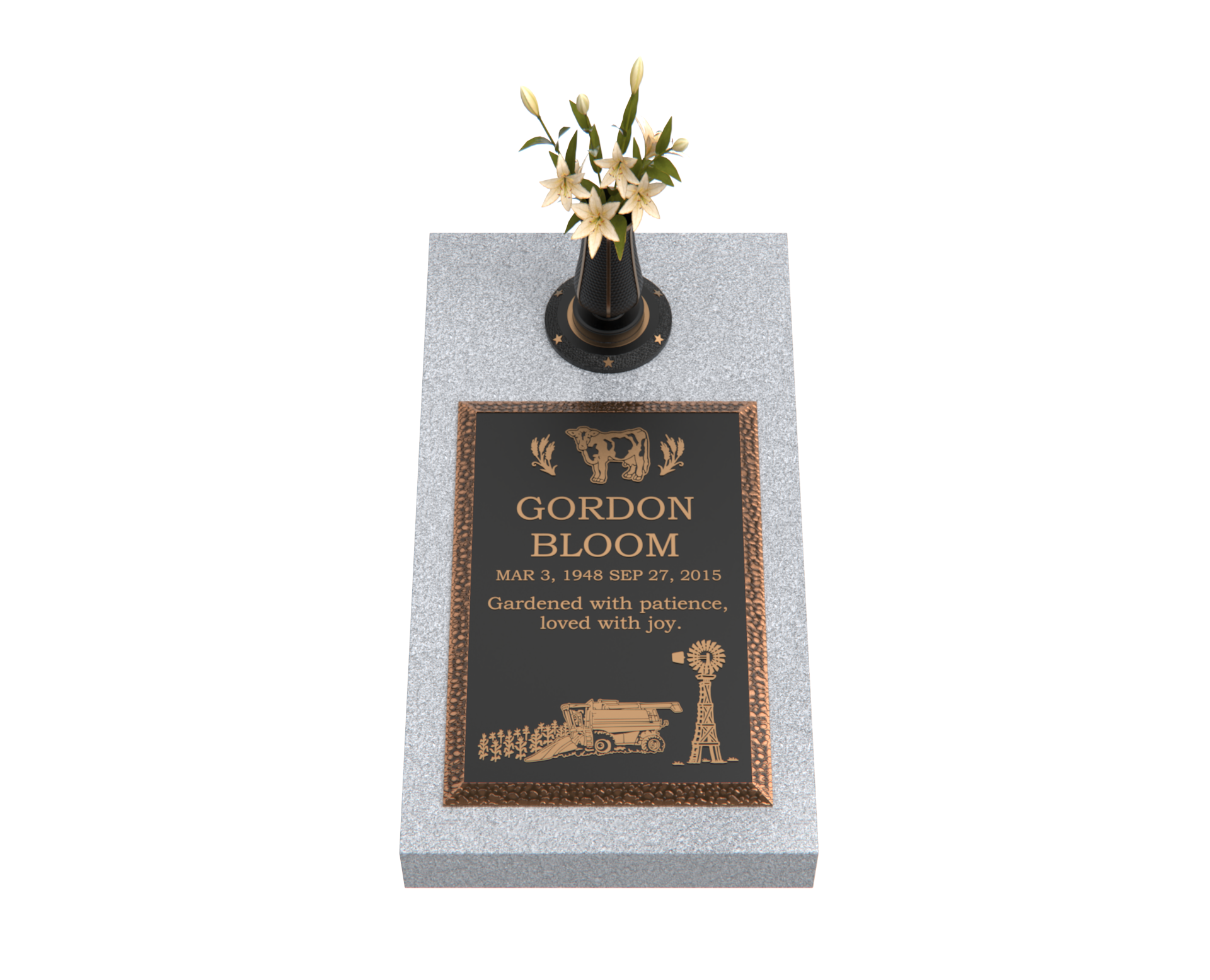 Premium Bronze Bevel Plaque 16"x 24" with Granite Base