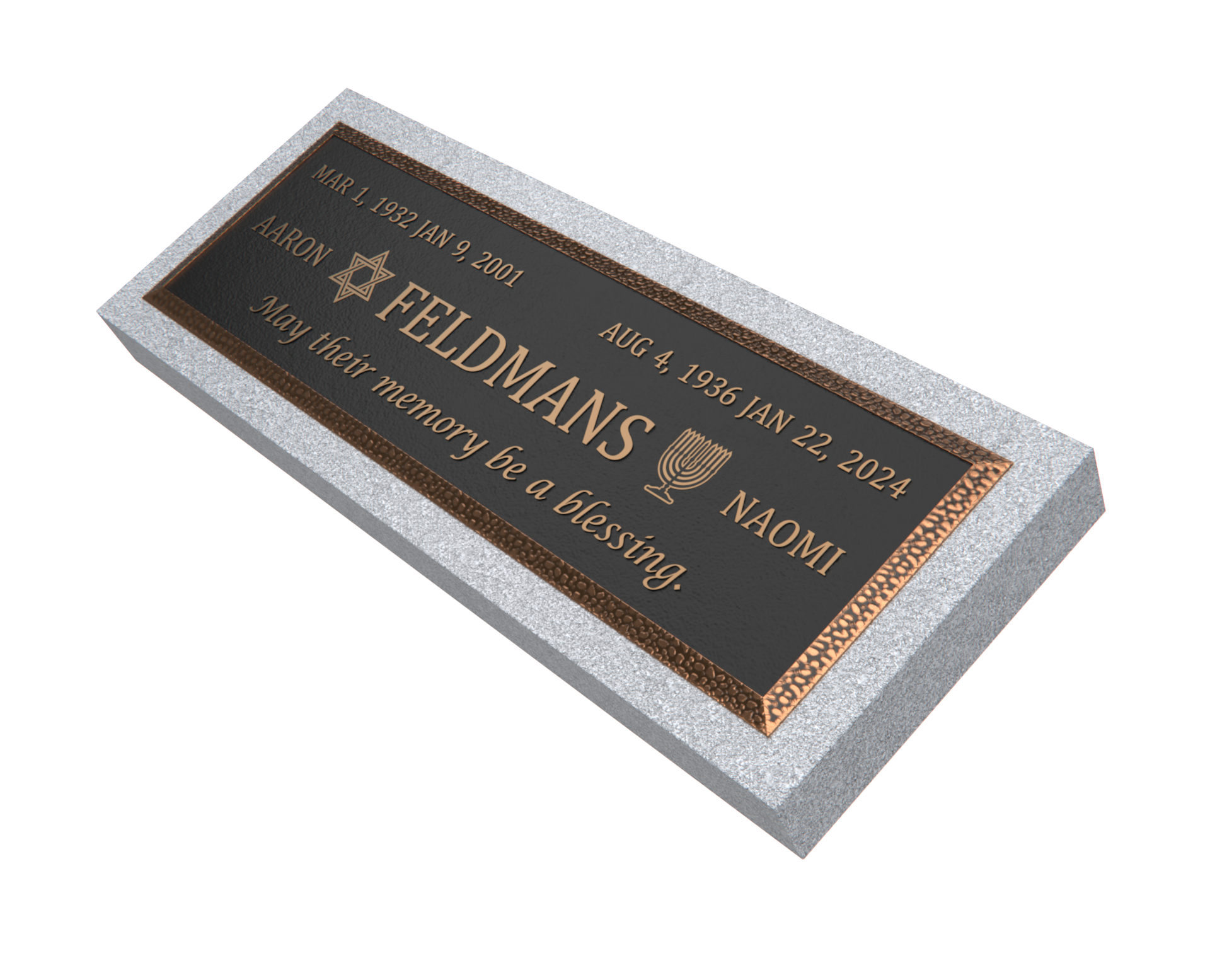 Premium Bronze Plaque 36"x 13" with Granite Base
