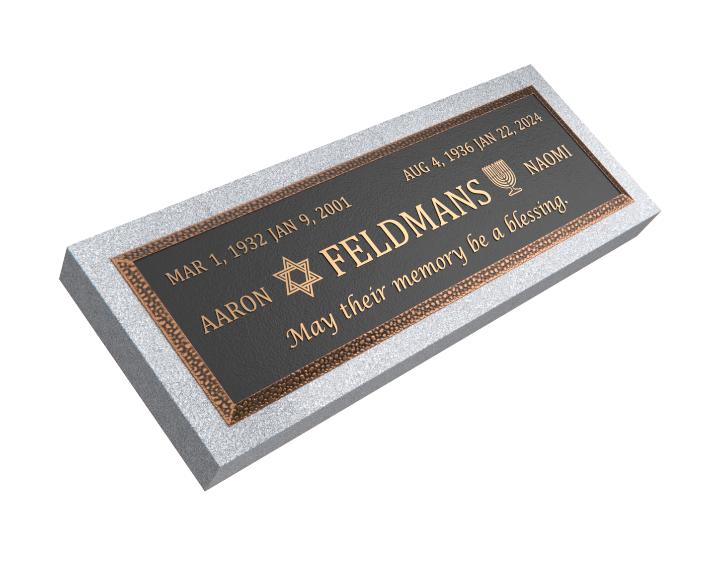 Premium Bronze Plaque 36"x 13" with Granite Base