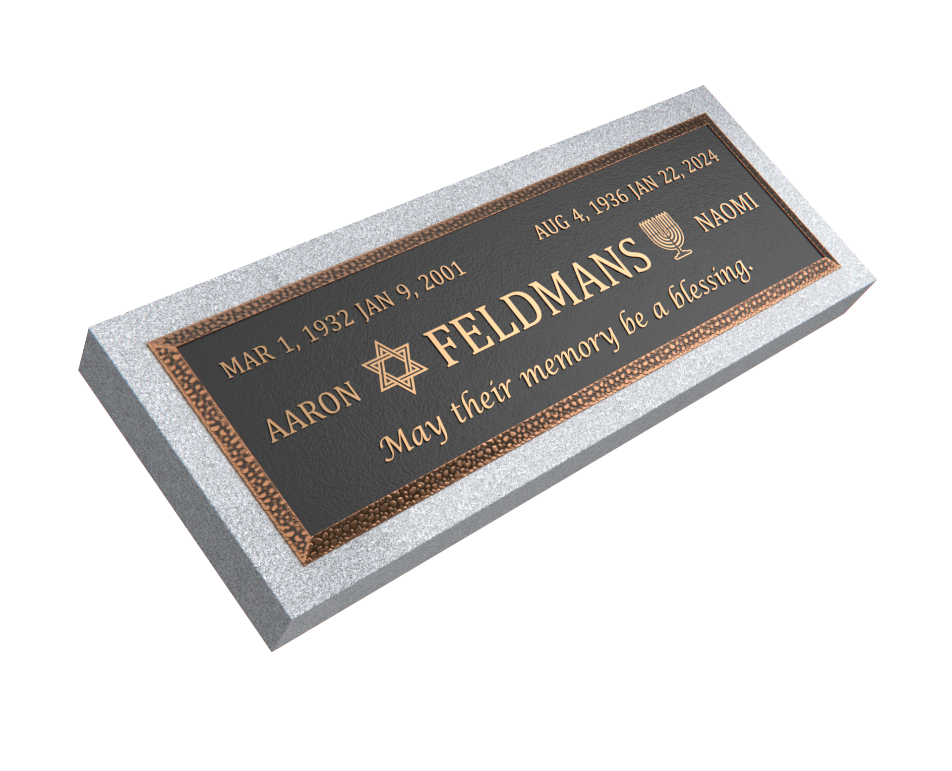 Premium Bronze Plaque 36"x 13" with Granite Base
