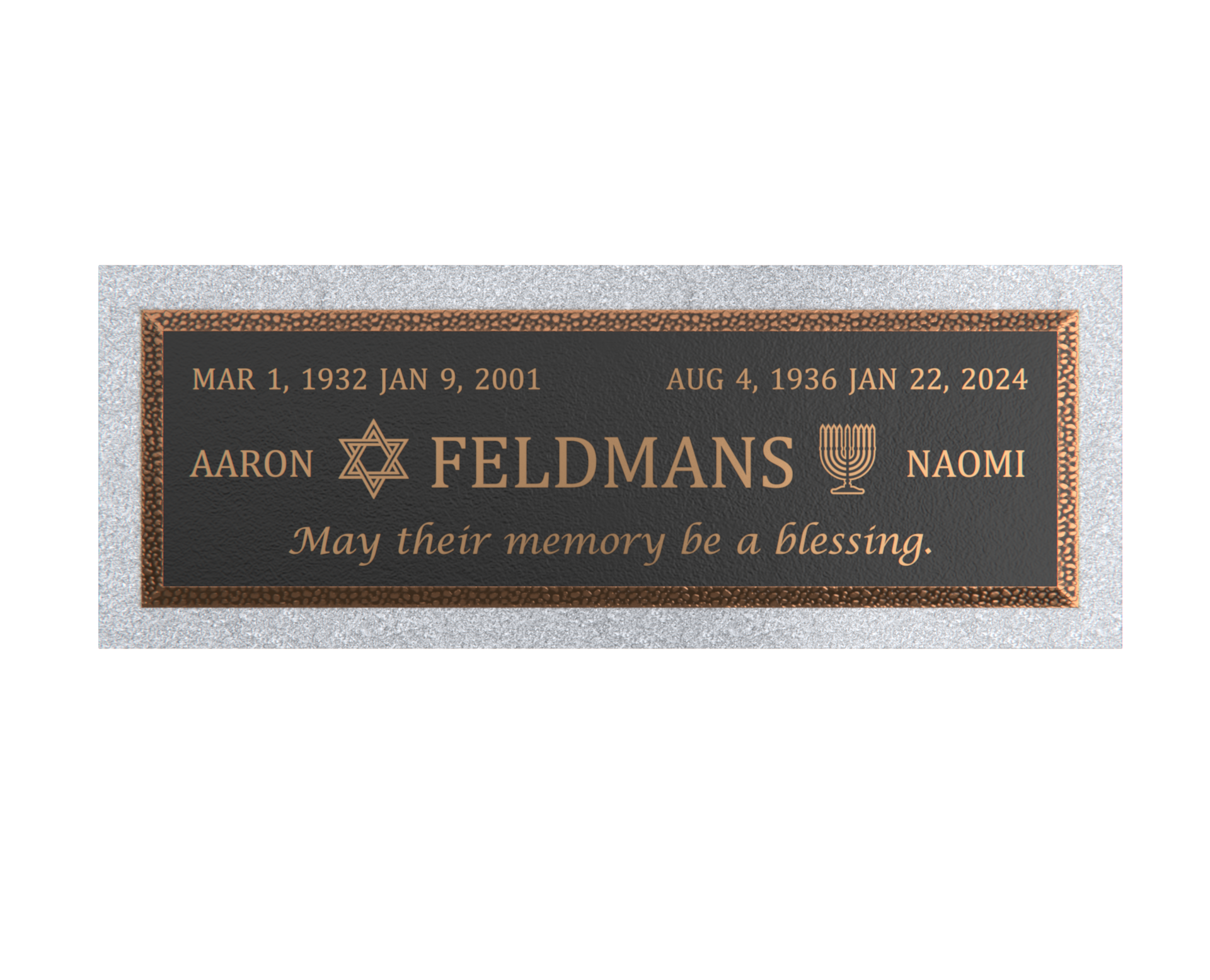 Premium Bronze Plaque 36"x 13" with Granite Base