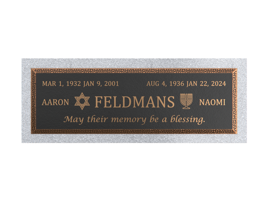 Premium Bronze Plaque 36"x 13" with Granite Base