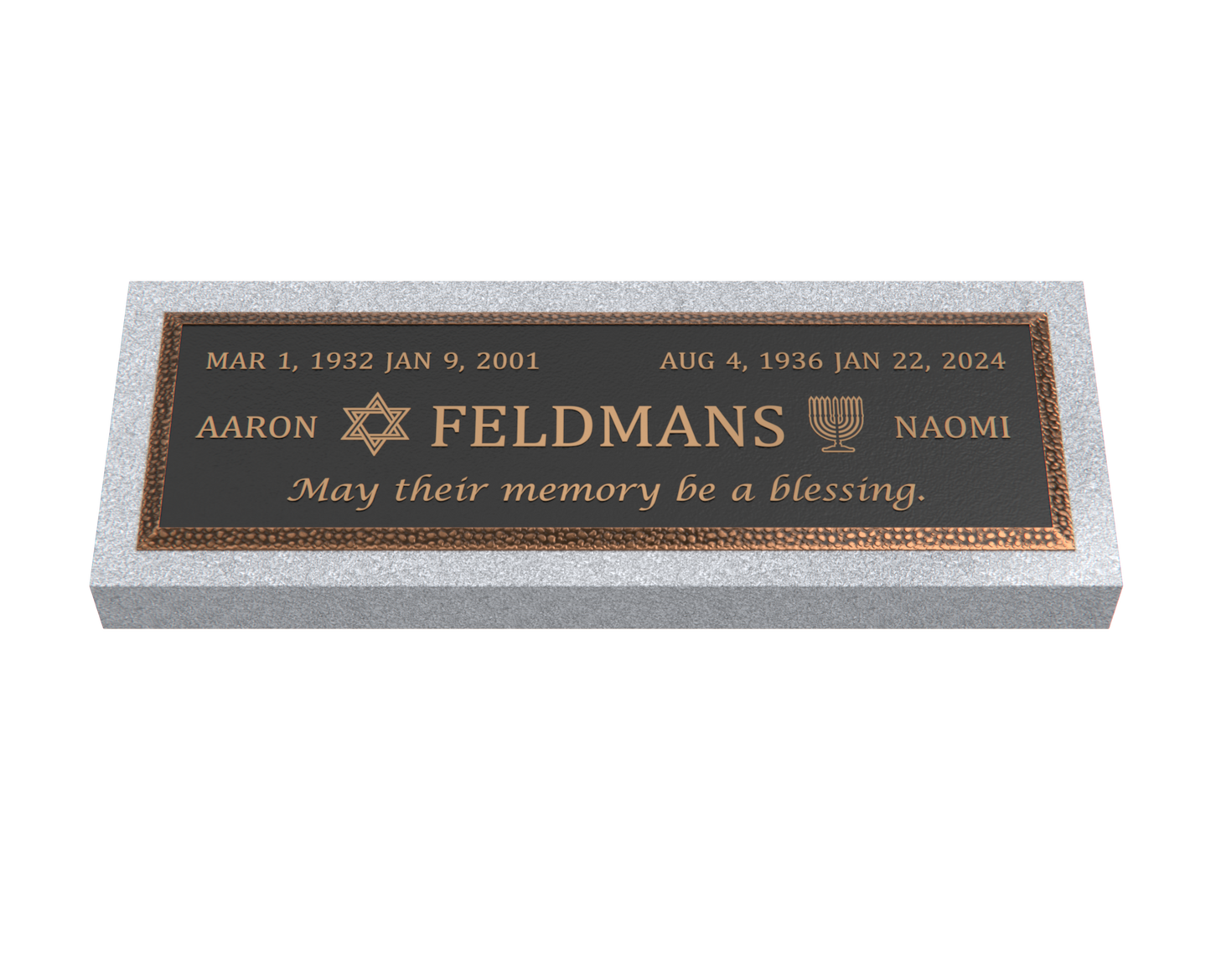 Premium Bronze Plaque 36"x 13" with Granite Base