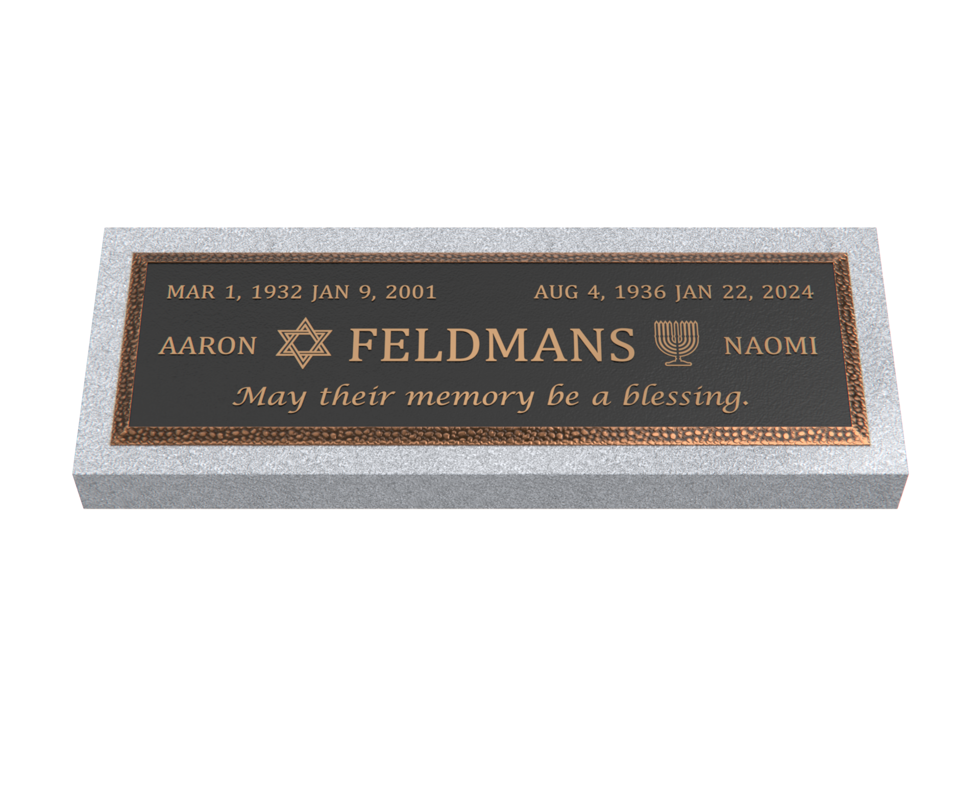 Premium Bronze Plaque 36"x 13" with Granite Base