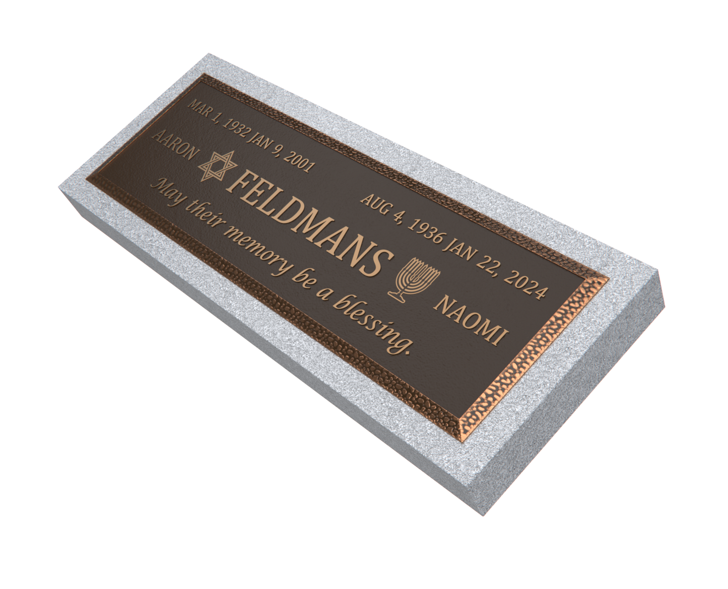 Premium Bronze Plaque 36"x 13" with Granite Base