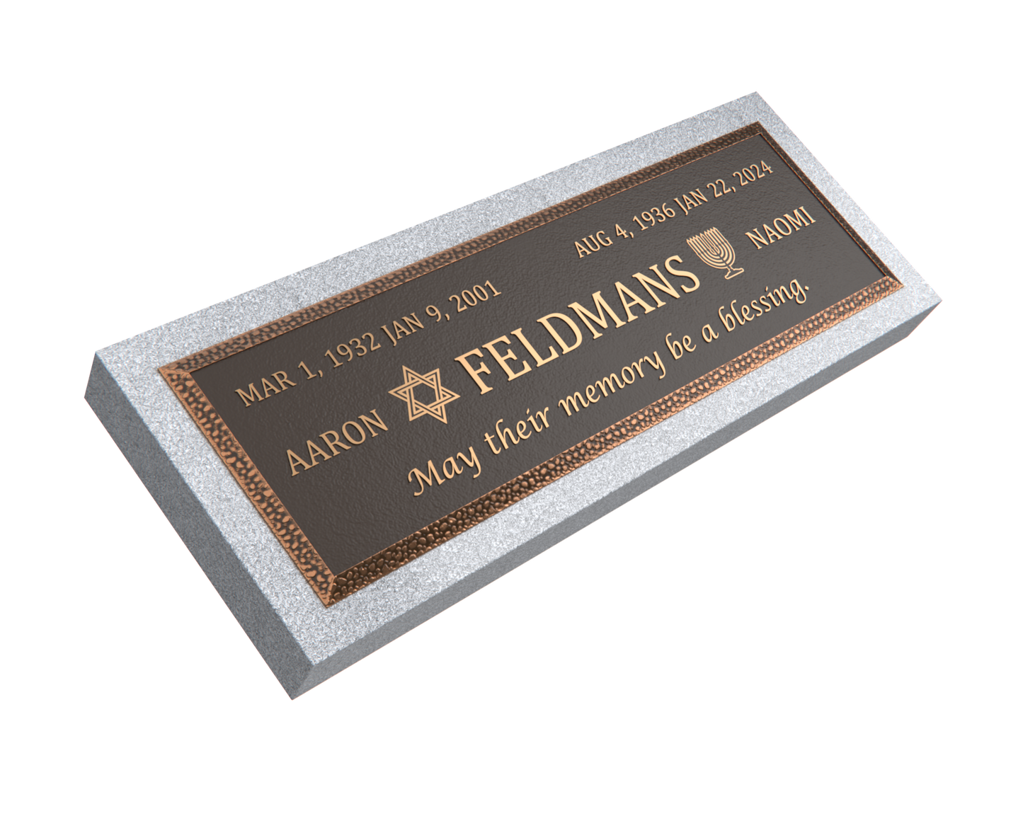 Premium Bronze Plaque 36"x 13" with Granite Base