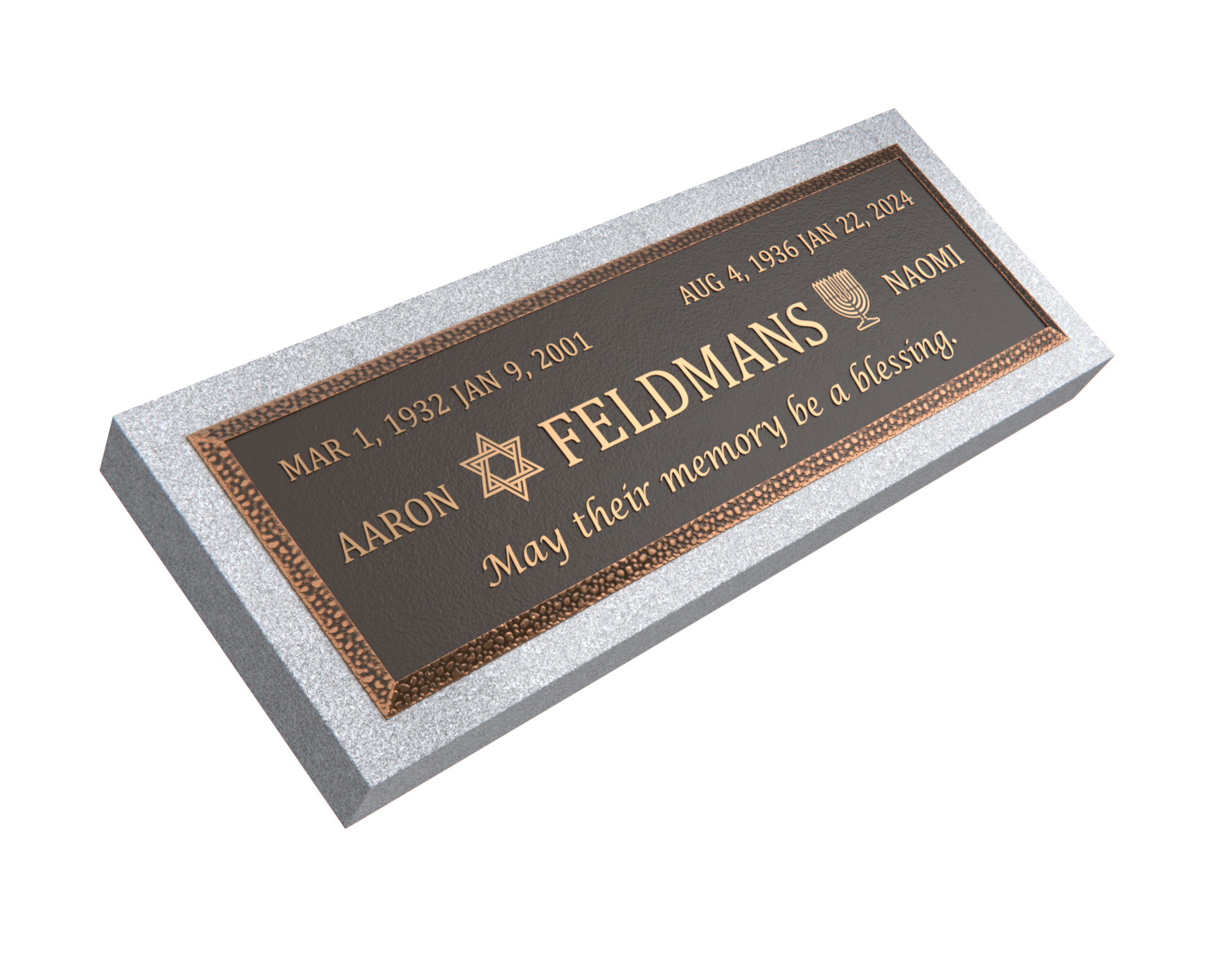 Premium Bronze Plaque 36"x 13" with Granite Base