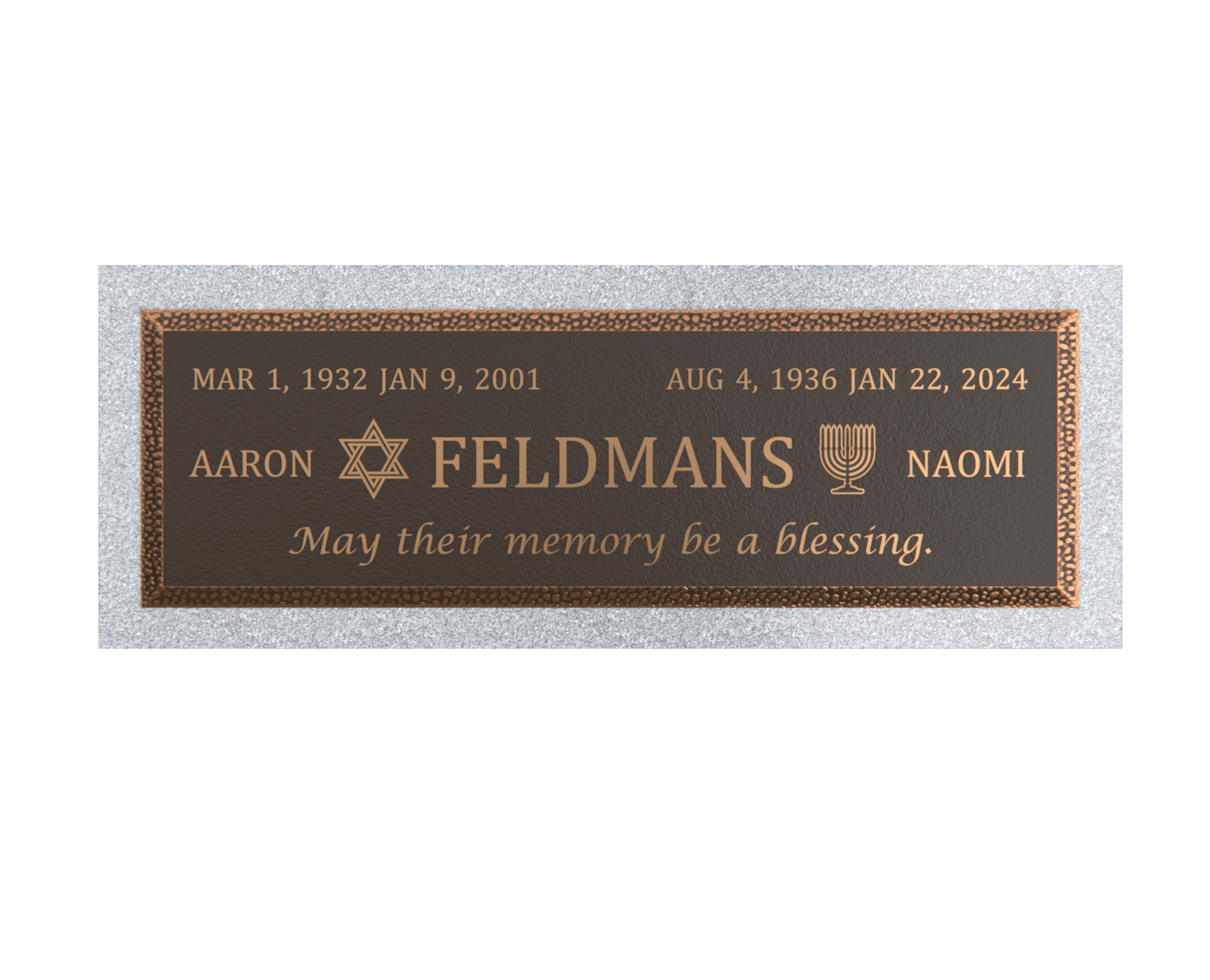Premium Bronze Plaque 36"x 13" with Granite Base
