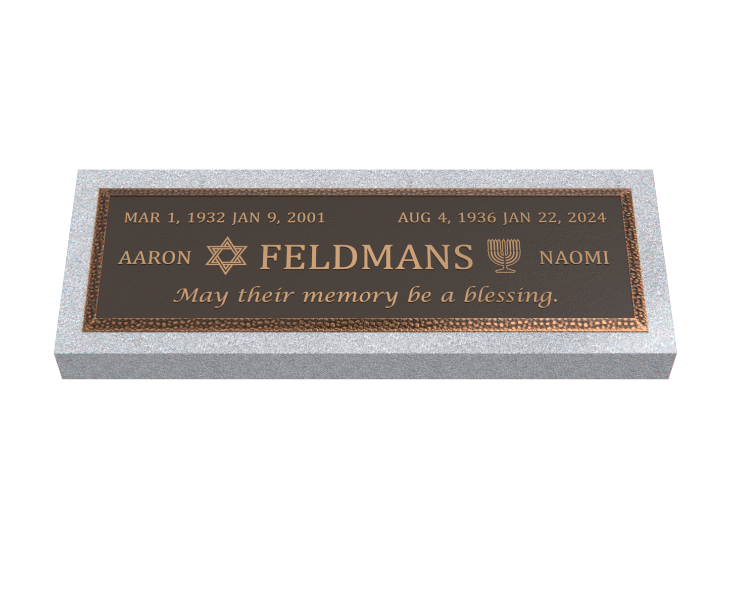 Premium Bronze Plaque 36"x 13" with Granite Base