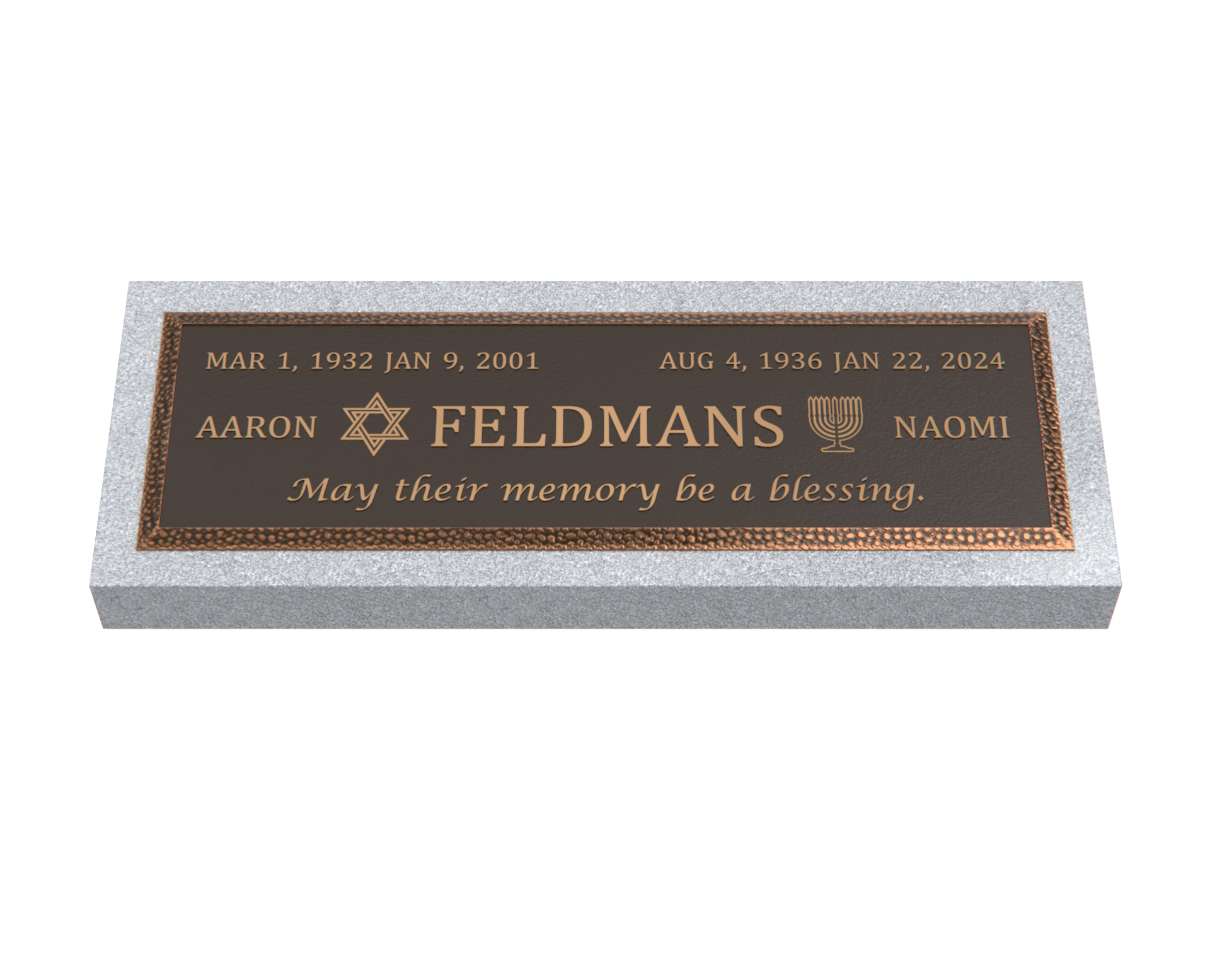 Premium Bronze Plaque 36"x 13" with Granite Base