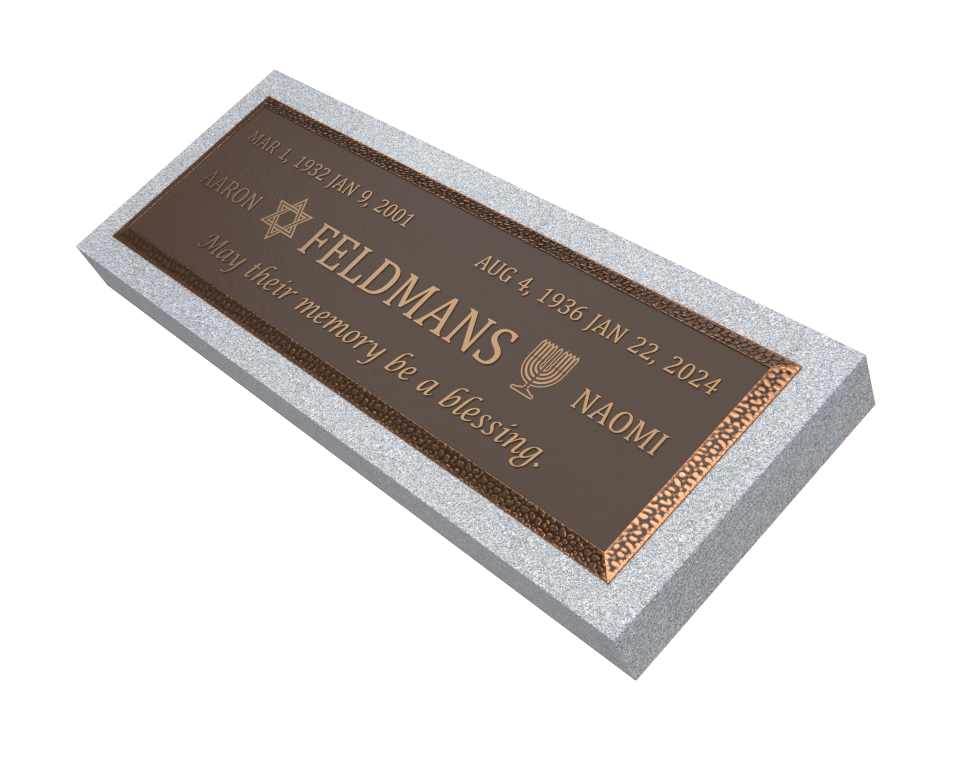 Premium Bronze Plaque 36"x 13" with Granite Base