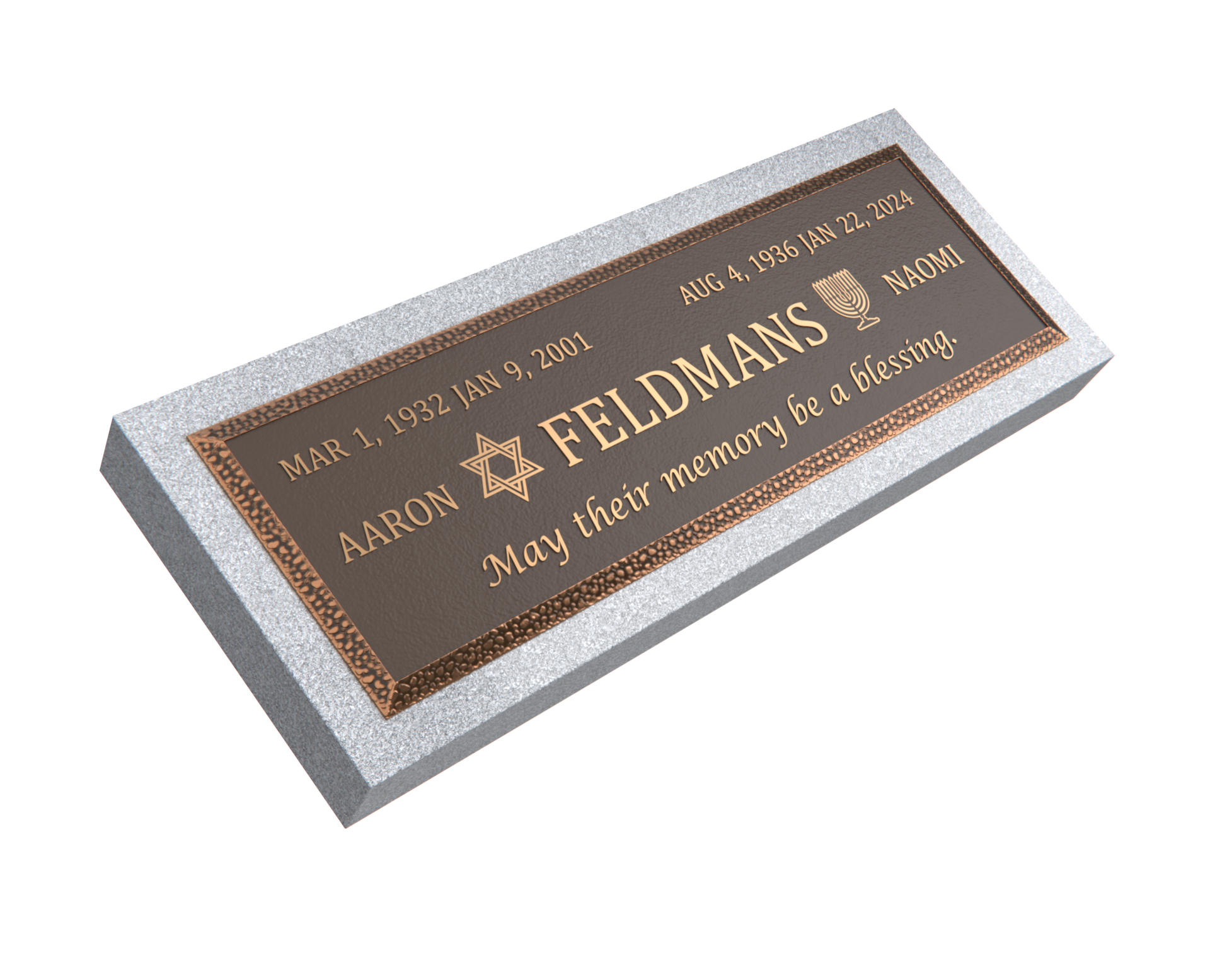 Premium Bronze Plaque 36"x 13" with Granite Base