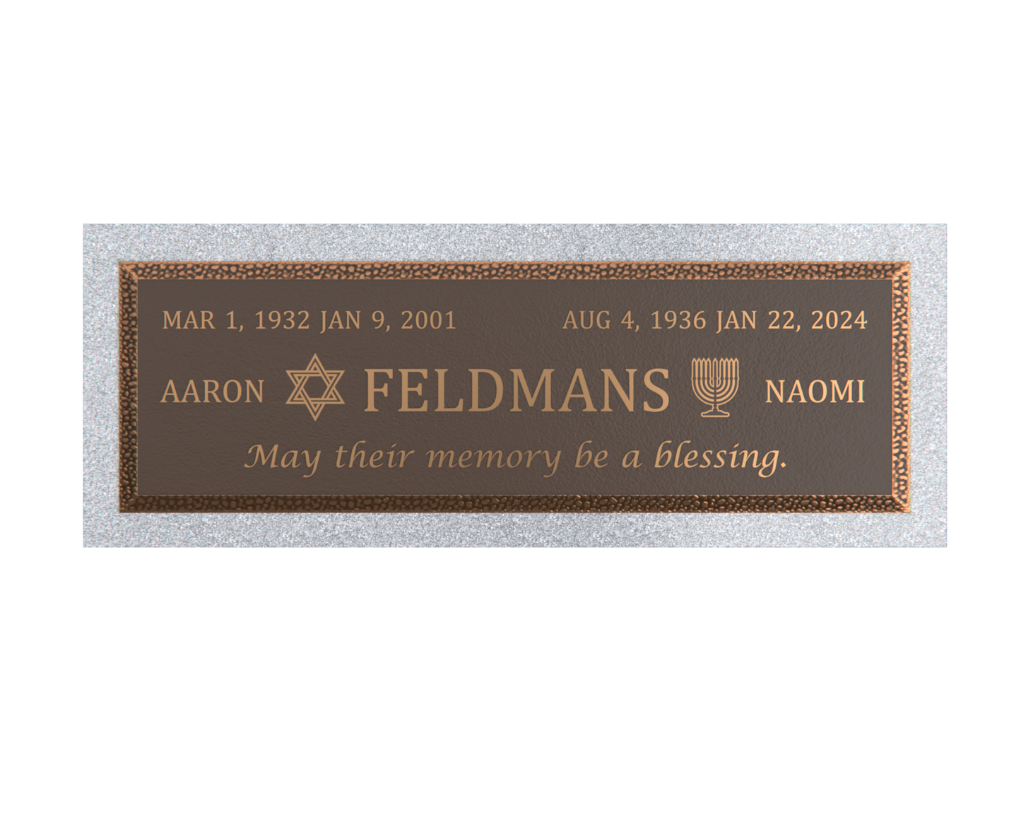 Premium Bronze Plaque 36"x 13" with Granite Base