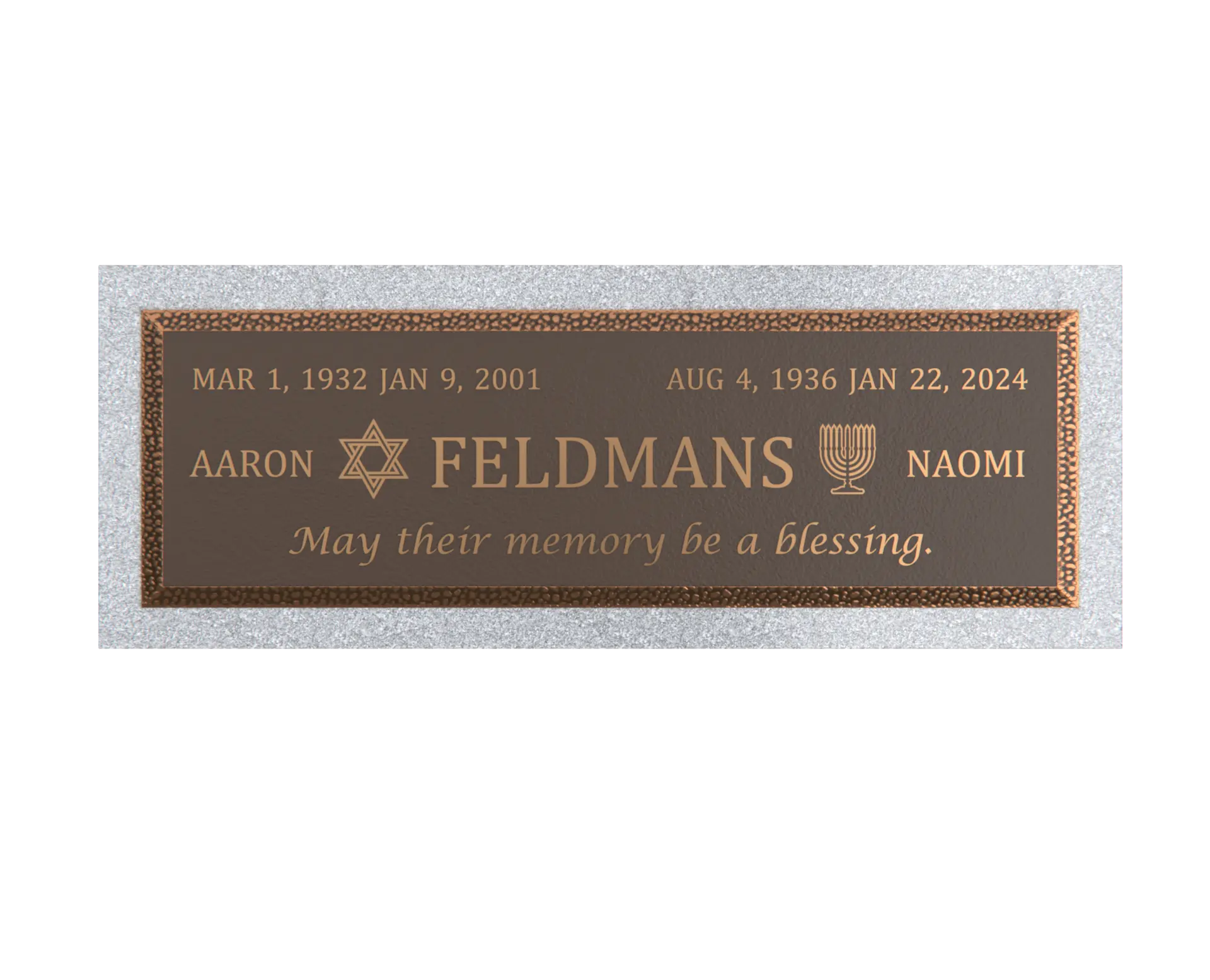 Premium Bronze Plaque 36"x 13"