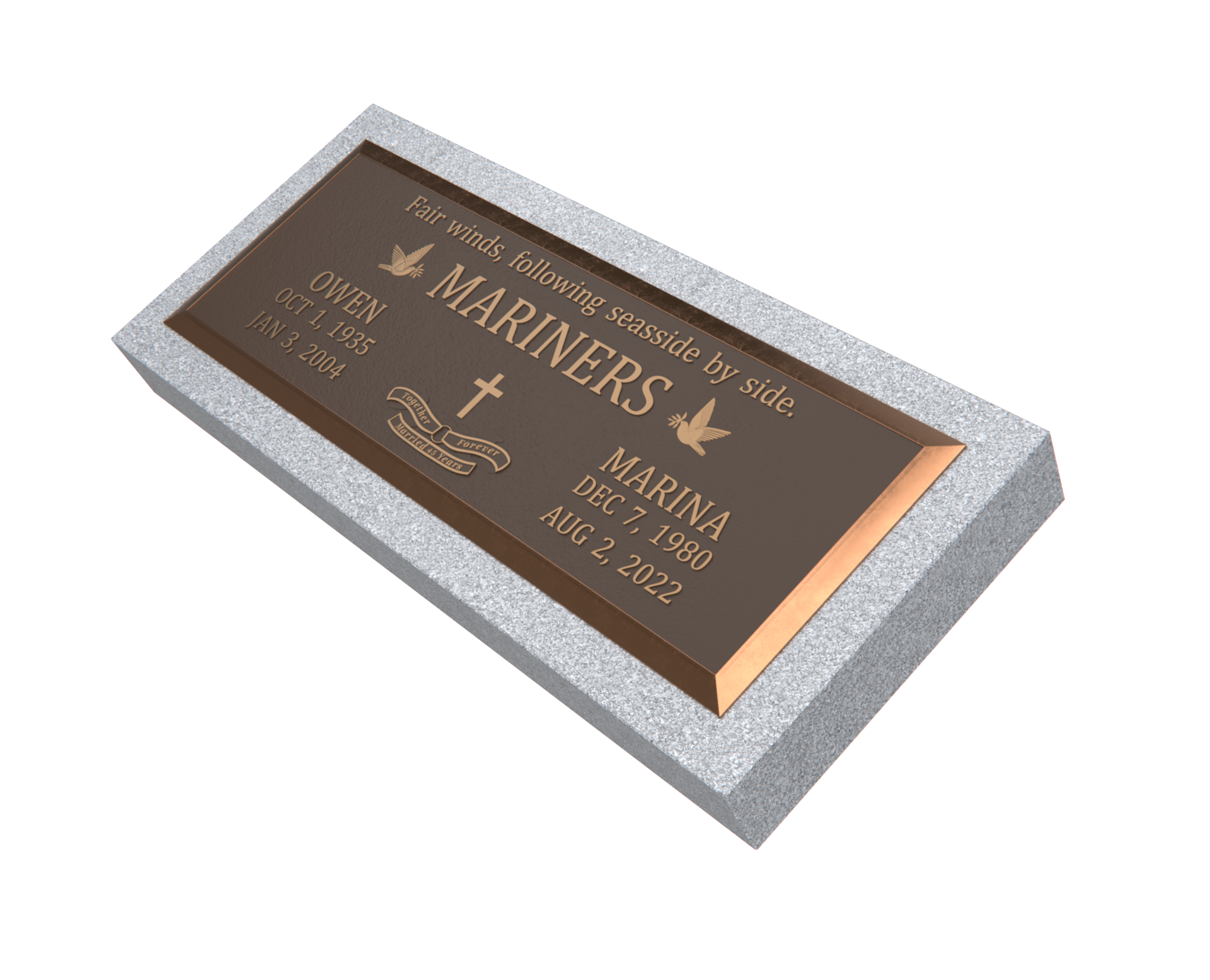 Premium Bronze Plaque 36"x 13" with Granite Base