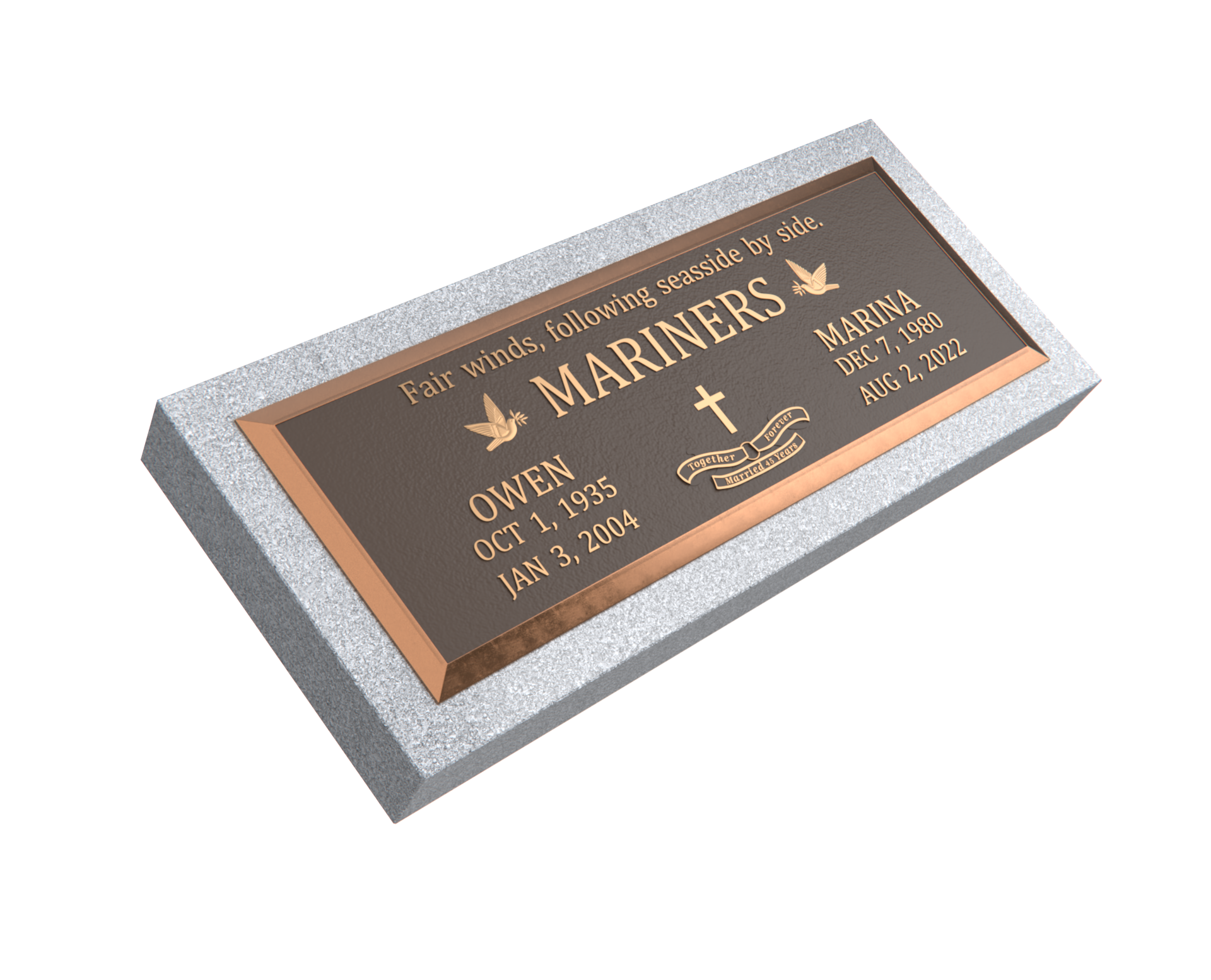 Premium Bronze Plaque 36"x 13" with Granite Base