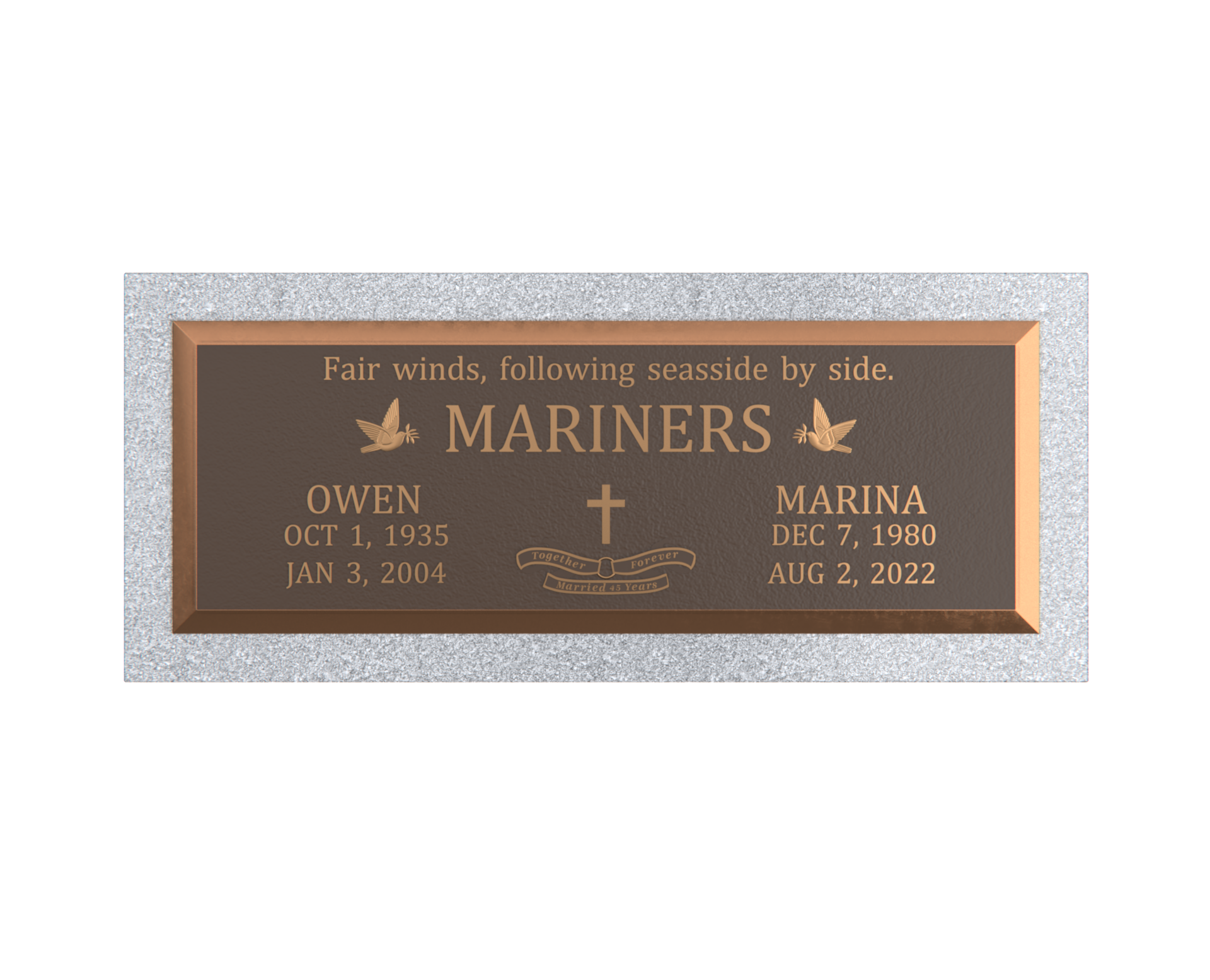 Premium Bronze Plaque 36"x 13" with Granite Base