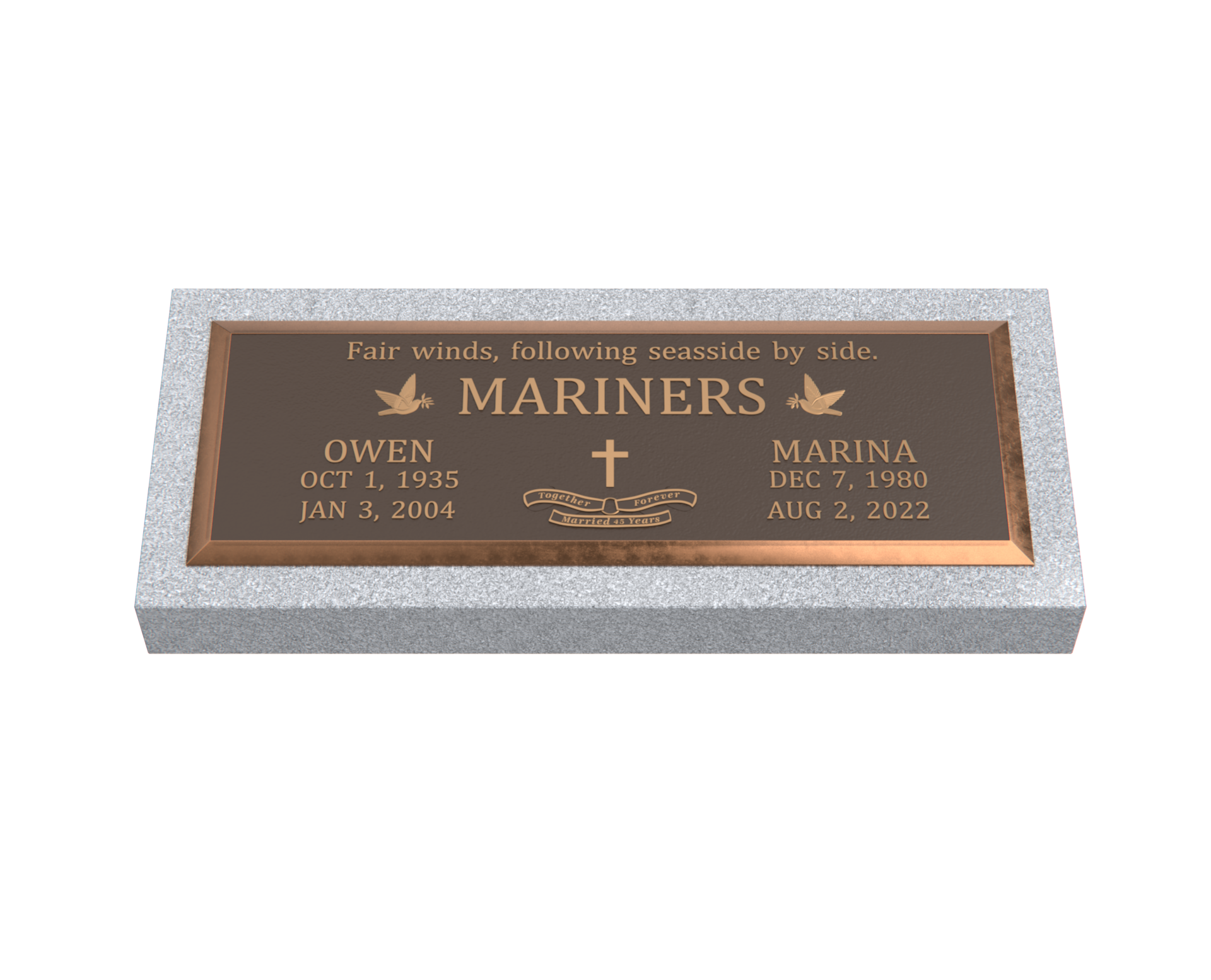 Premium Bronze Plaque 36"x 13" with Granite Base