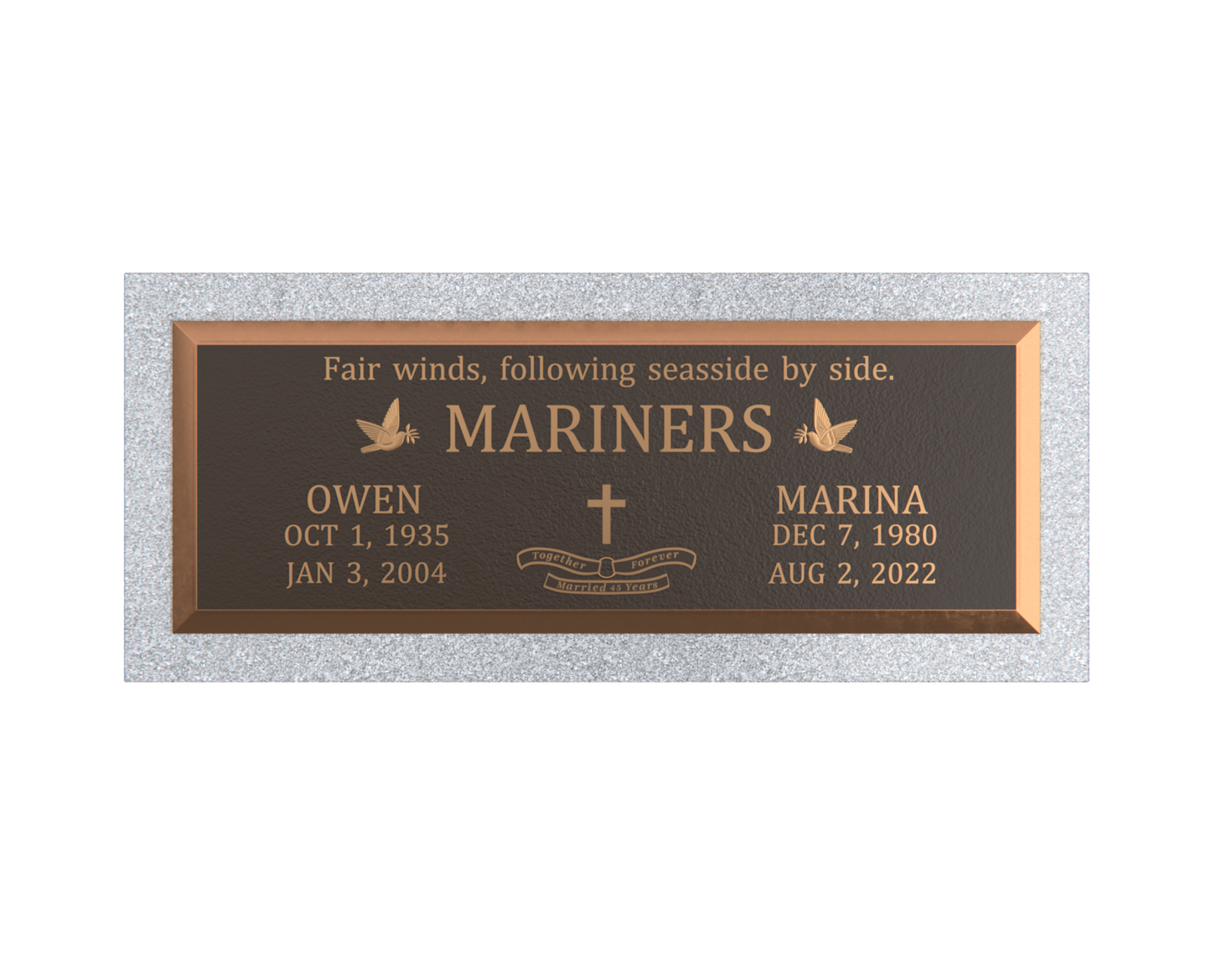 Premium Bronze Plaque 36"x 13" with Granite Base