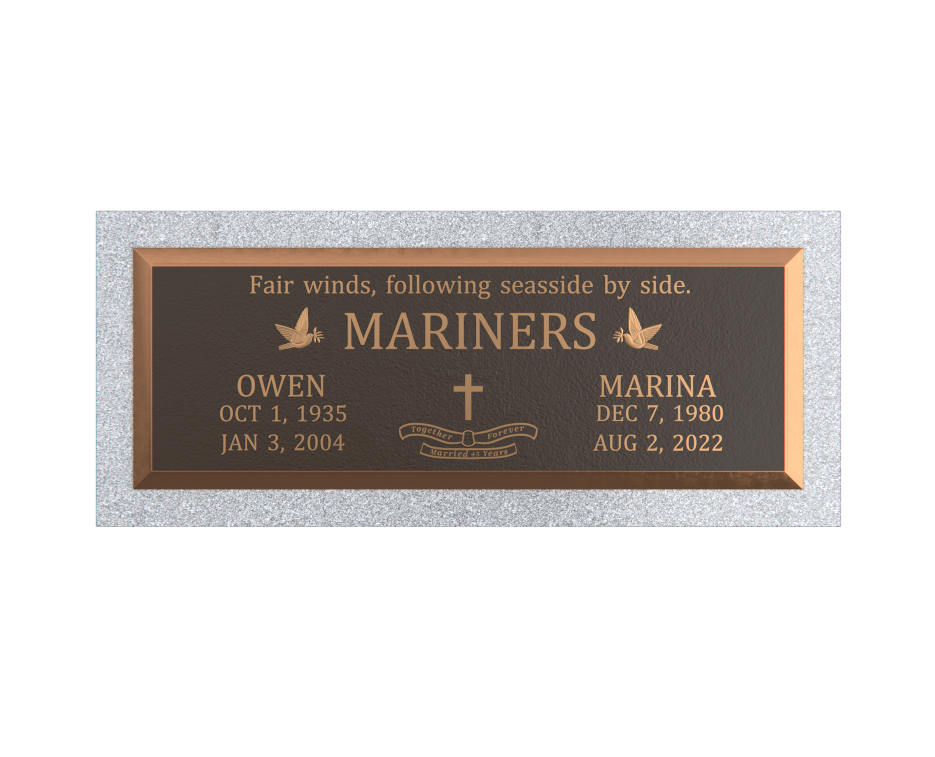 Premium Bronze Plaque 36"x 13" with Granite Base
