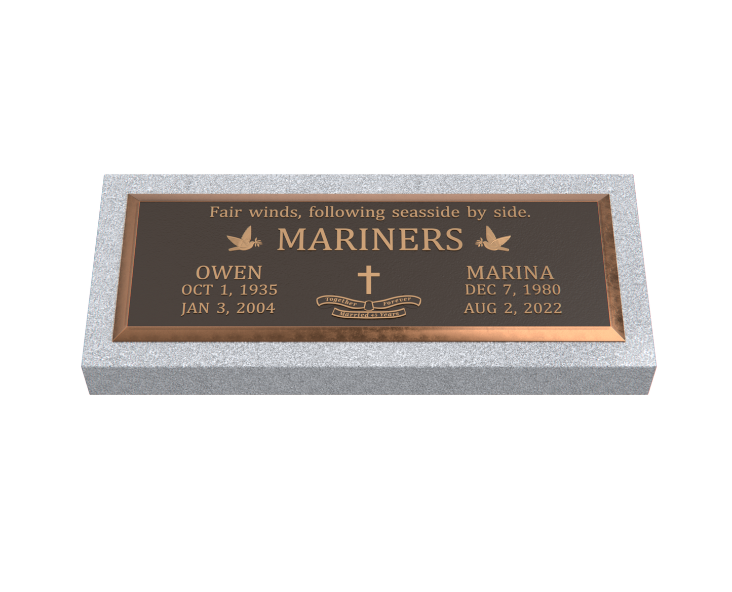 Premium Bronze Plaque 36"x 13" with Granite Base
