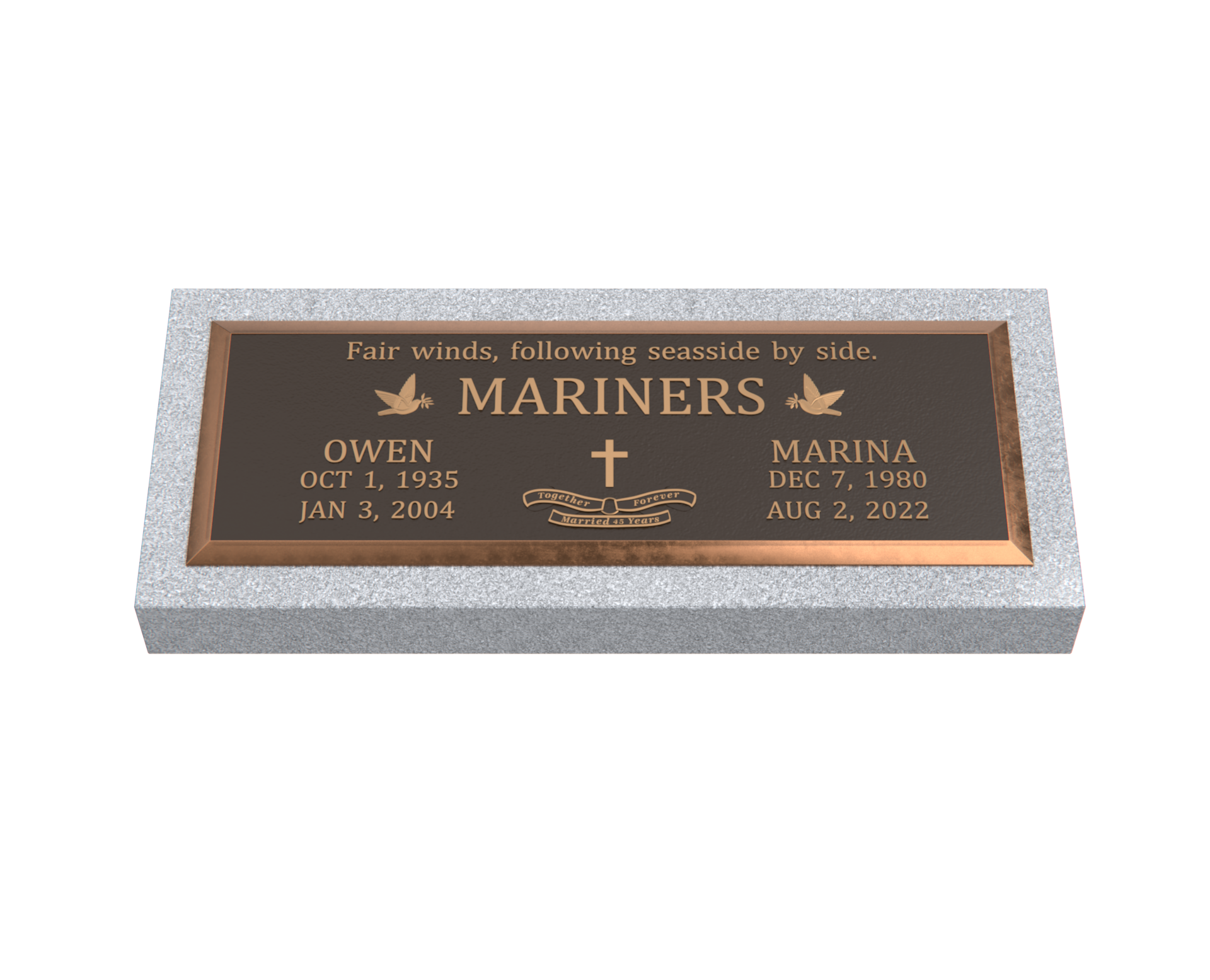 Premium Bronze Plaque 36"x 13" with Granite Base