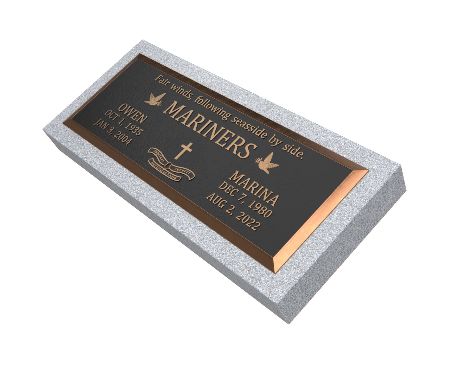 Premium Bronze Plaque 36"x 13" with Granite Base