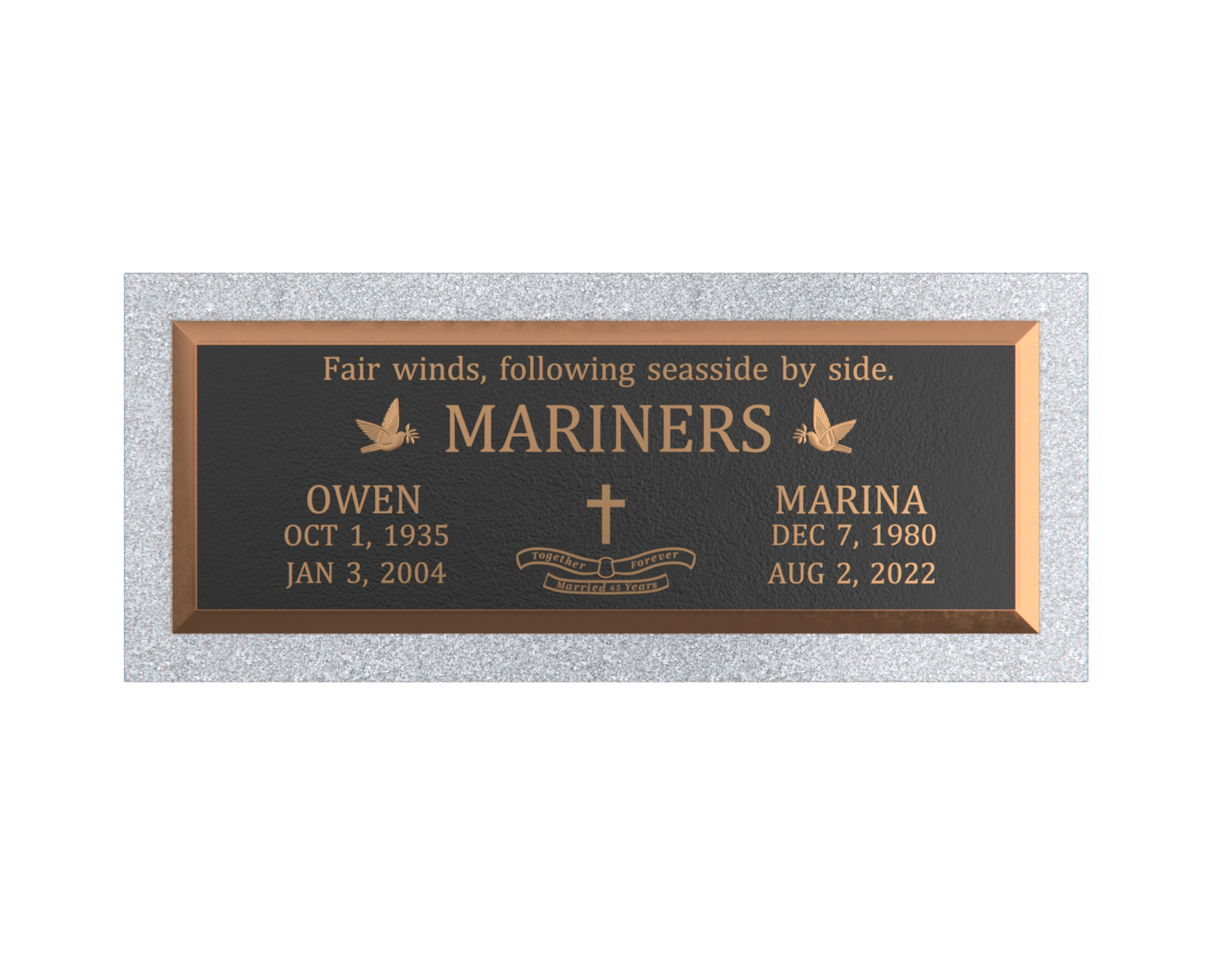Premium Bronze Plaque 36"x 13" with Granite Base
